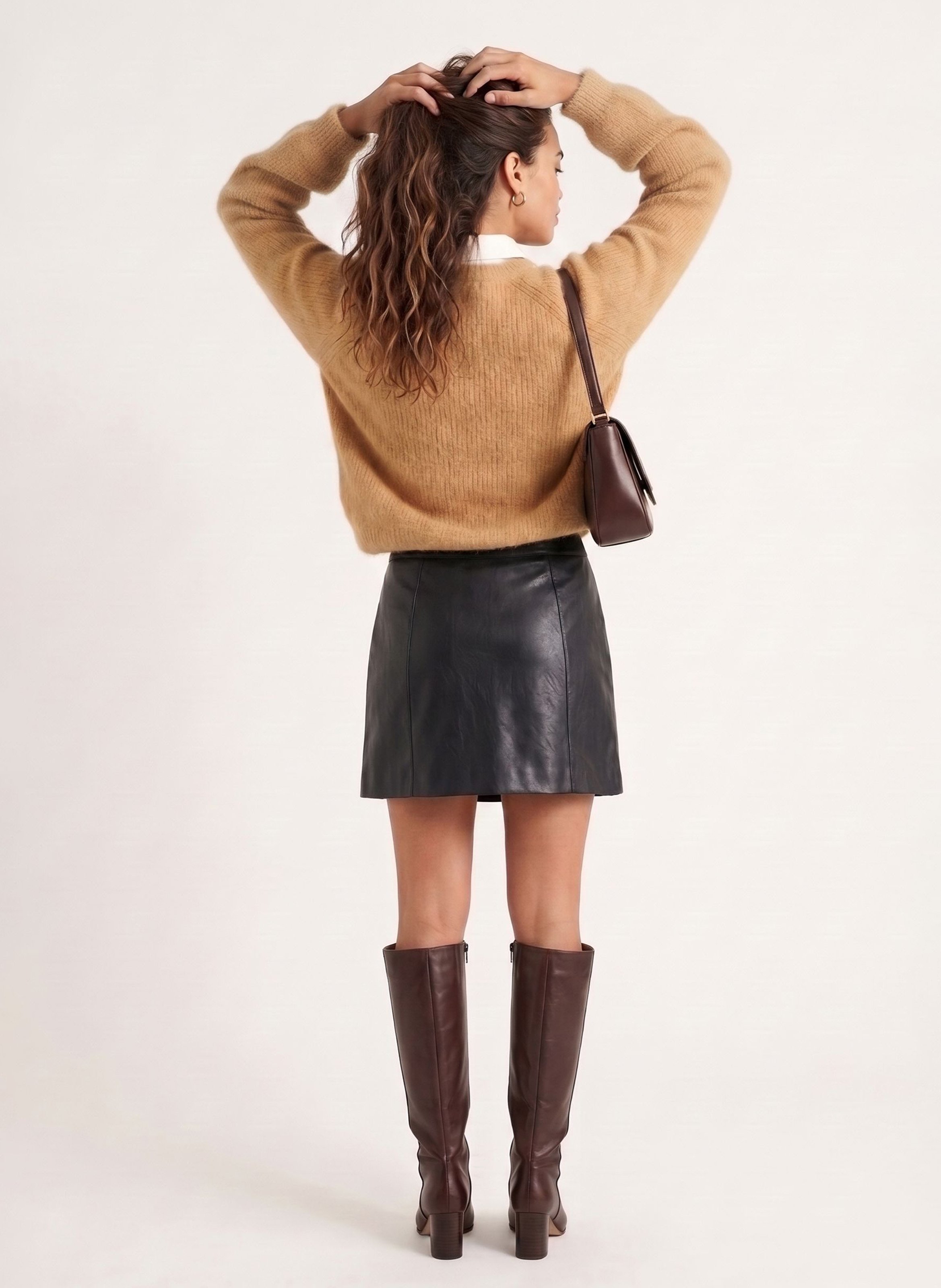 Pull droit col rond en laine mélangée KOOKAI Beige