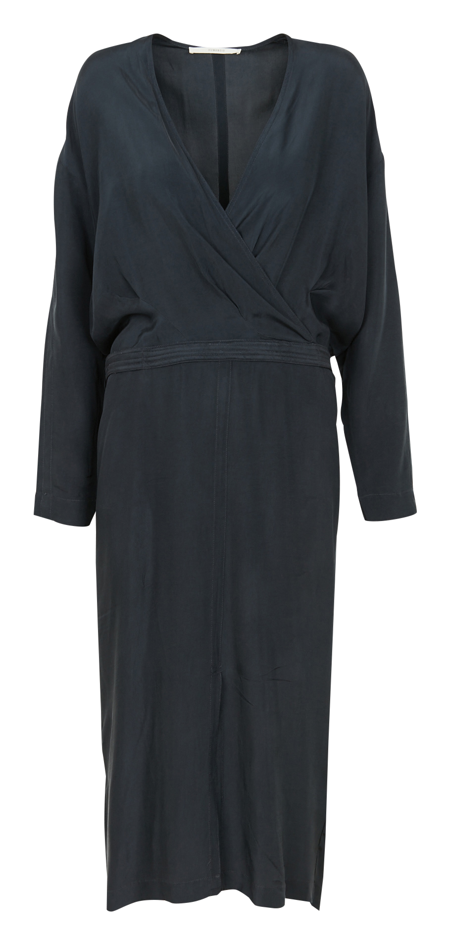 Midikleid mit V-Ausschnitt und Gürtel HUMANOID Blau