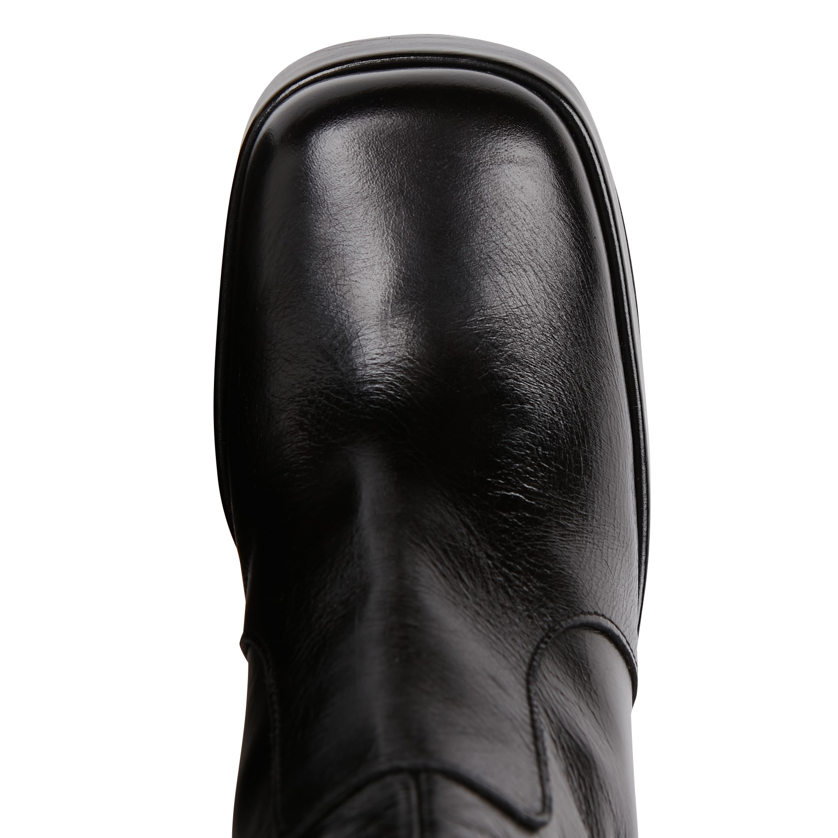 Bottines à talons en cuir vieilli Noir