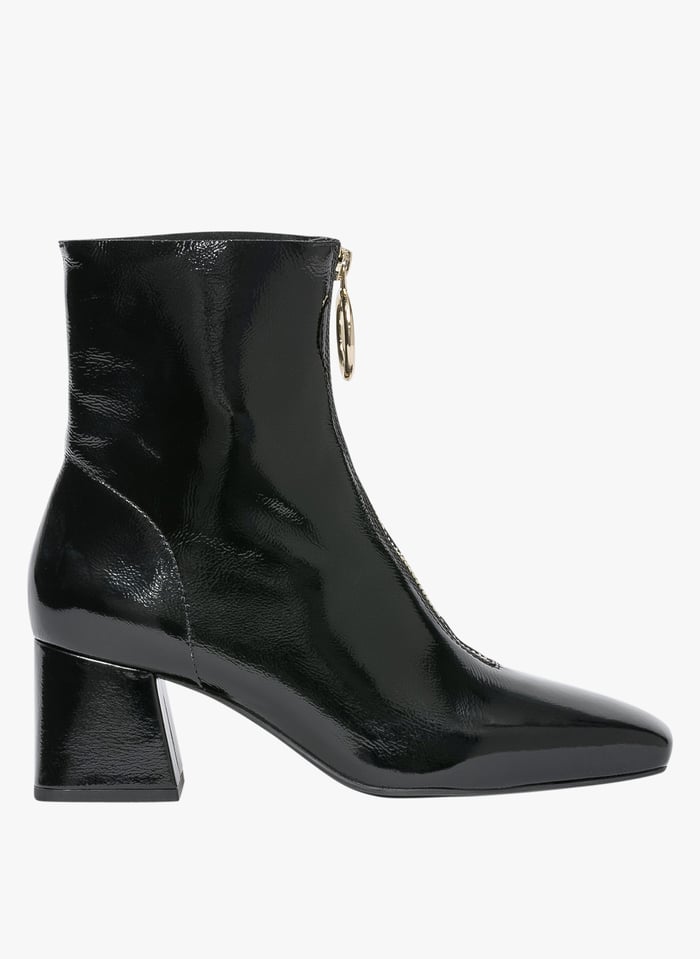 Bottines en cuir vernis Noir