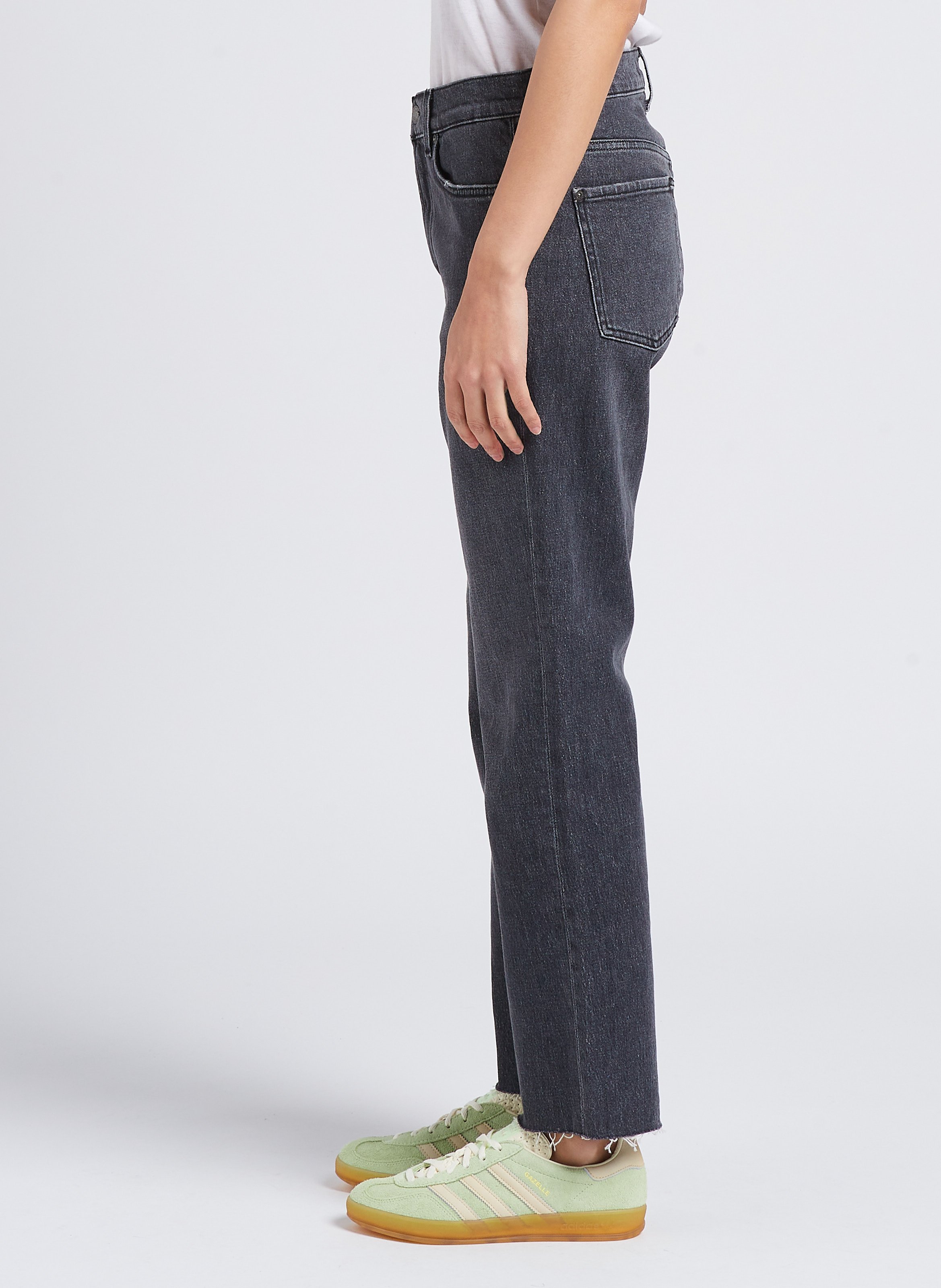 Cotton-blend straight jeans with decorative chain 7 FOR ALL MANKIND Grey