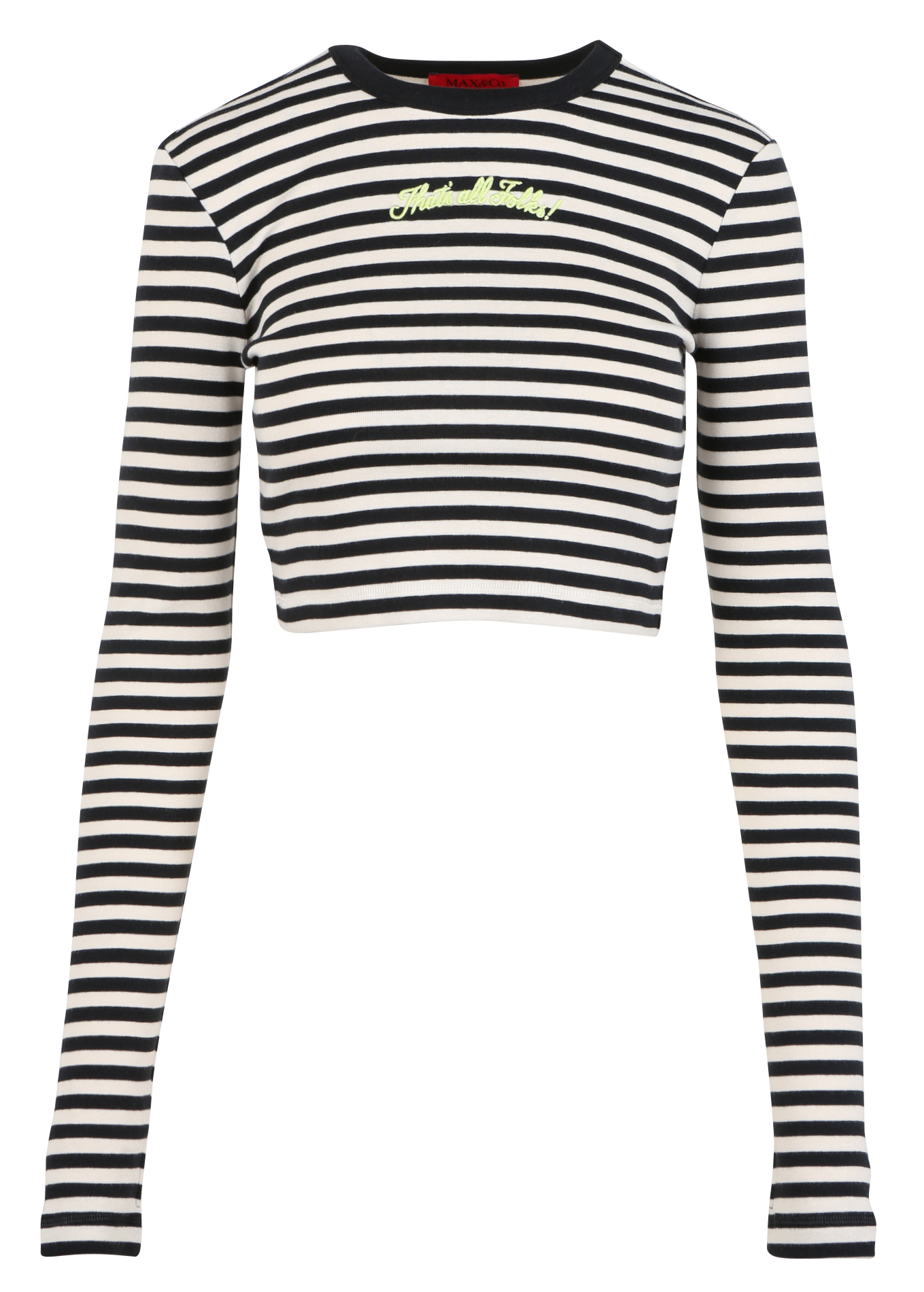 Tee-shirt court rayé en coton MAX&amp;CO. x LOONEY TOONS MAX&amp;Co. Noir