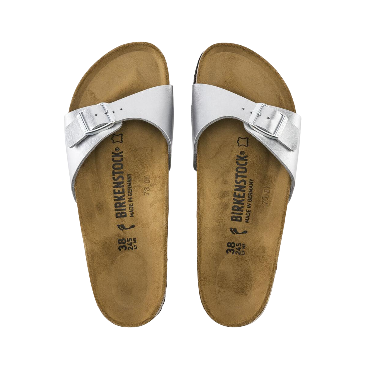 Faux leather sandals BIRKENSTOCK Silver