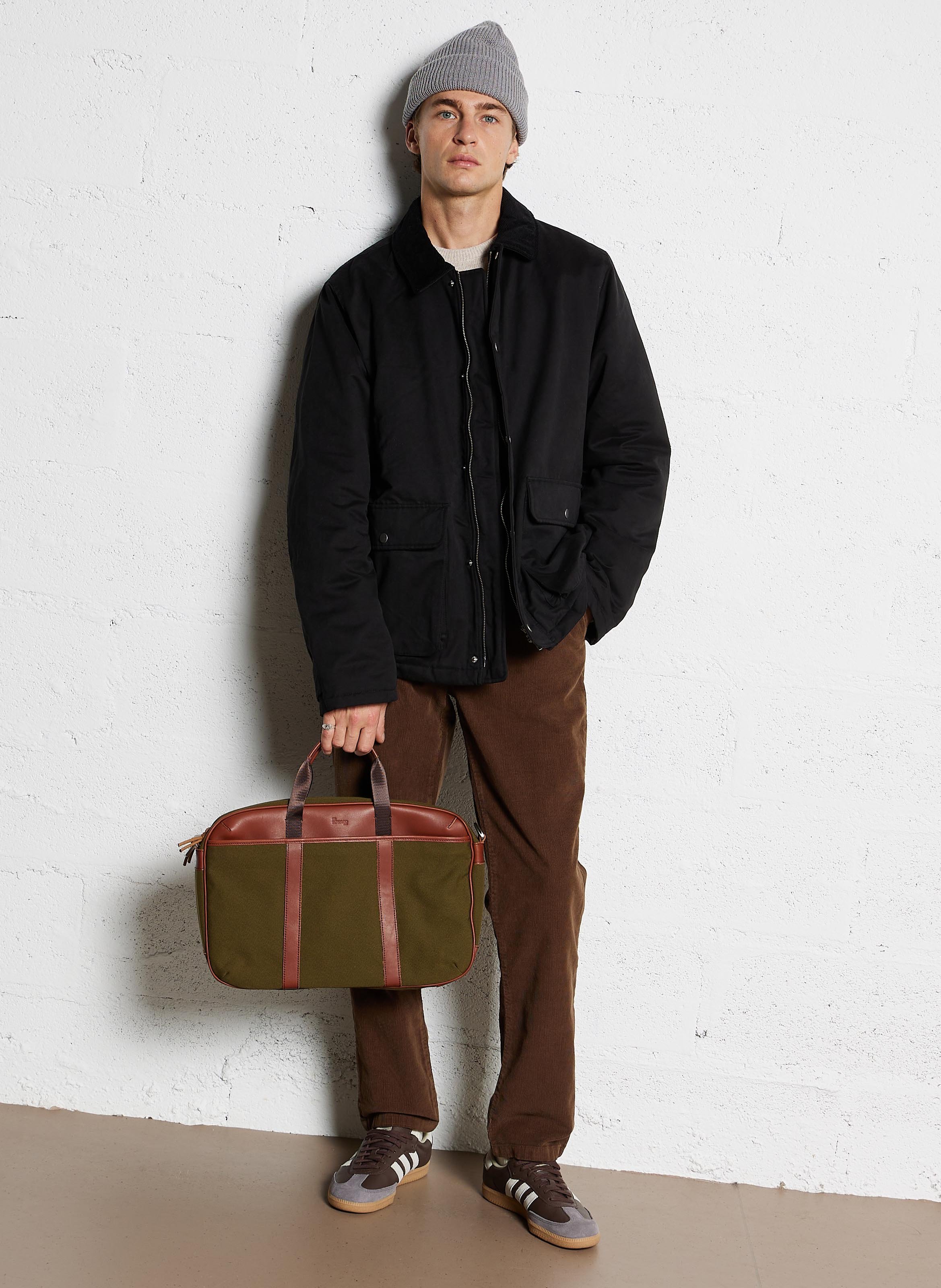 Veste droite en coton mélangé LES DEUX Noir