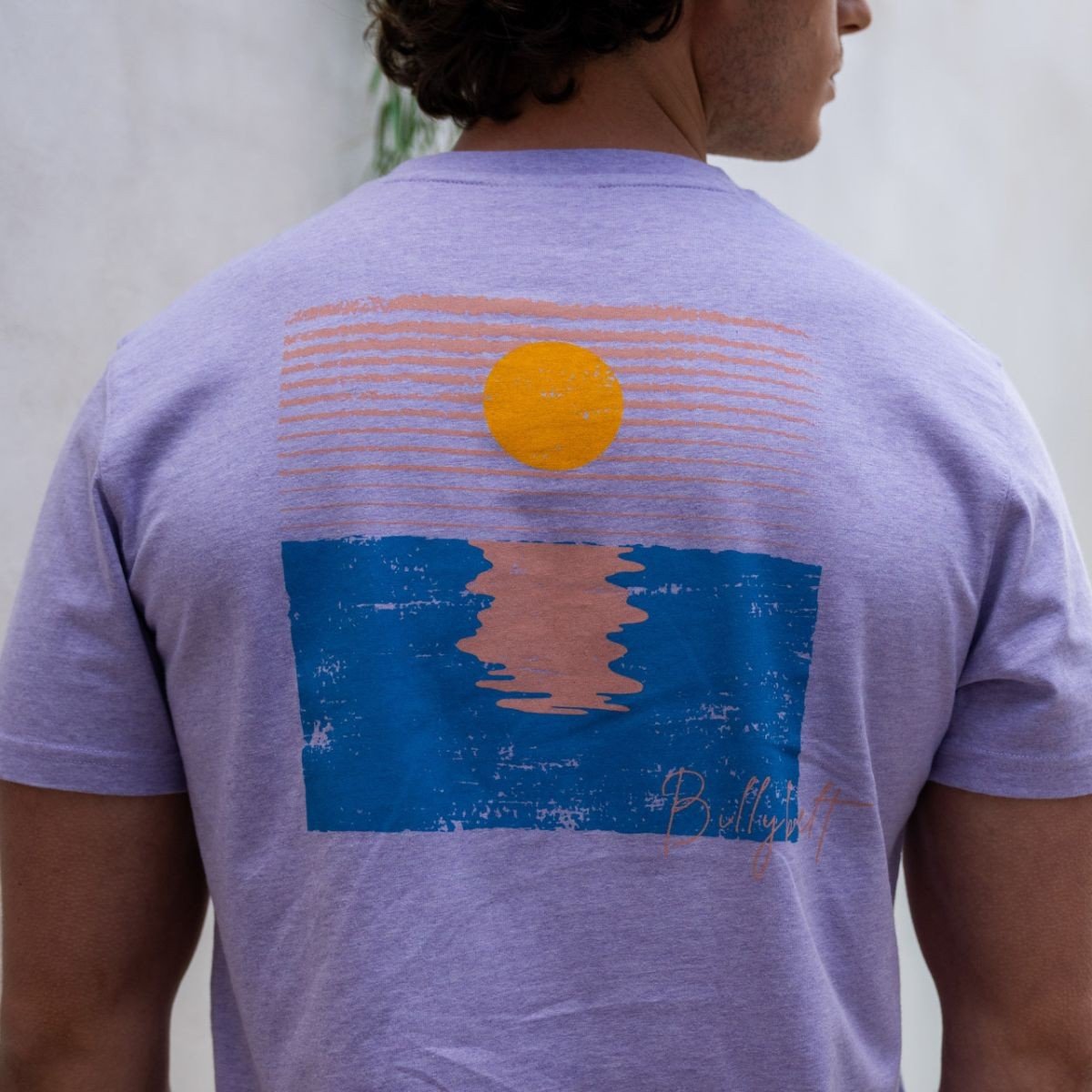 Vintage printed organic cotton T-shirt BILLYBELT Purple