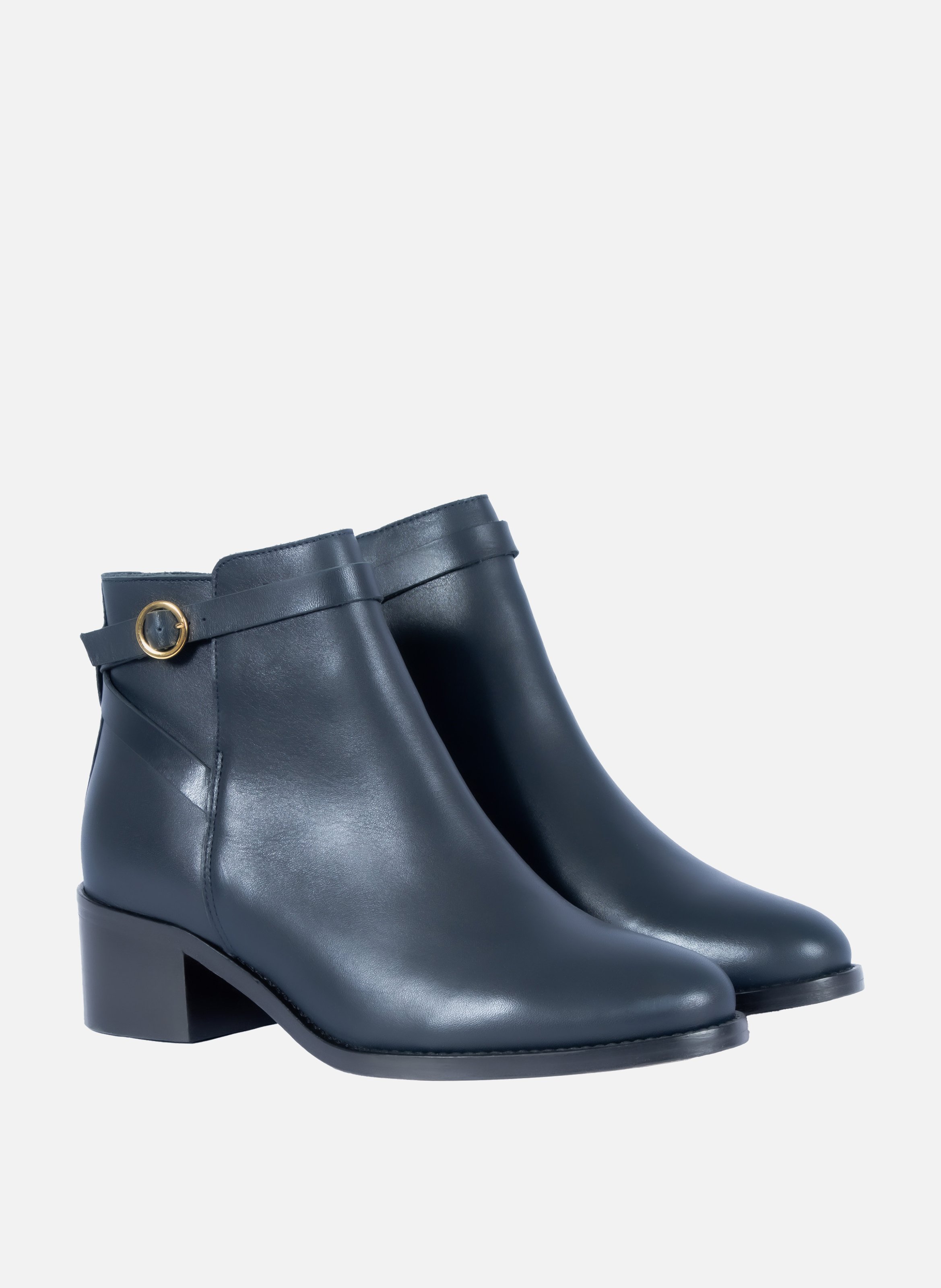 Leather riding mid-calf boots JULES & JENN Blue