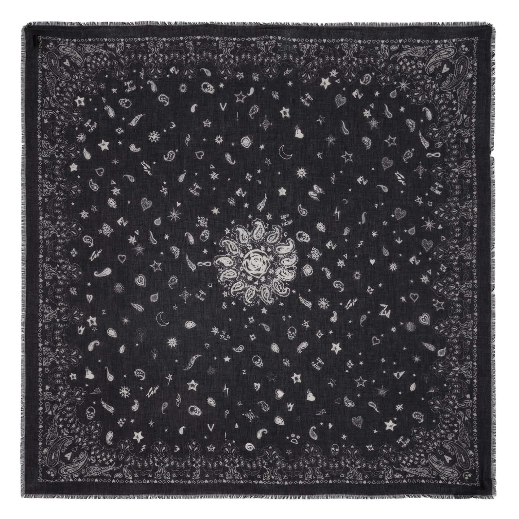 Foulard en coton imprimé ZADIG&VOLTAIRE Noir