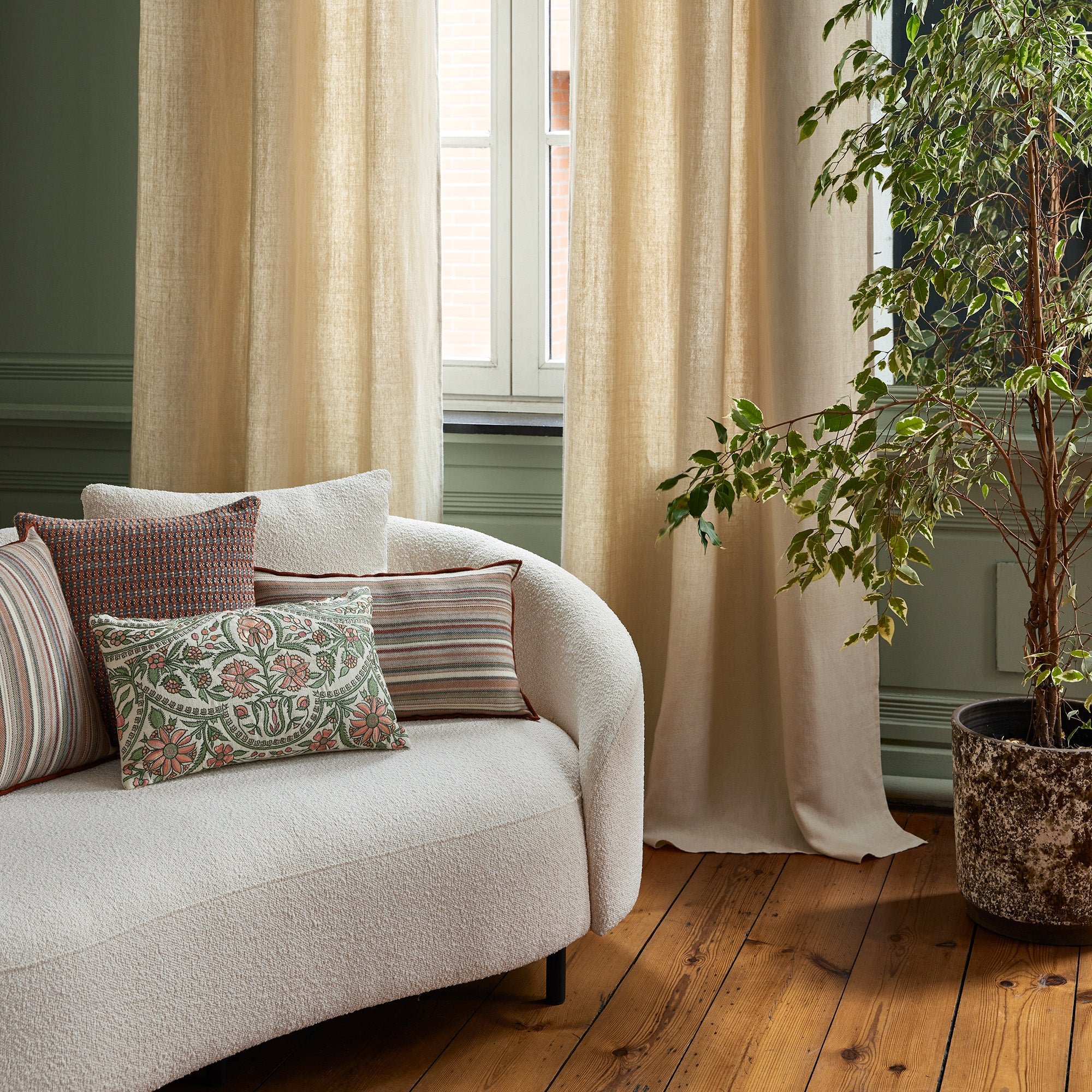 AUBIN - Linen curtain with eyelets MADURA Beige