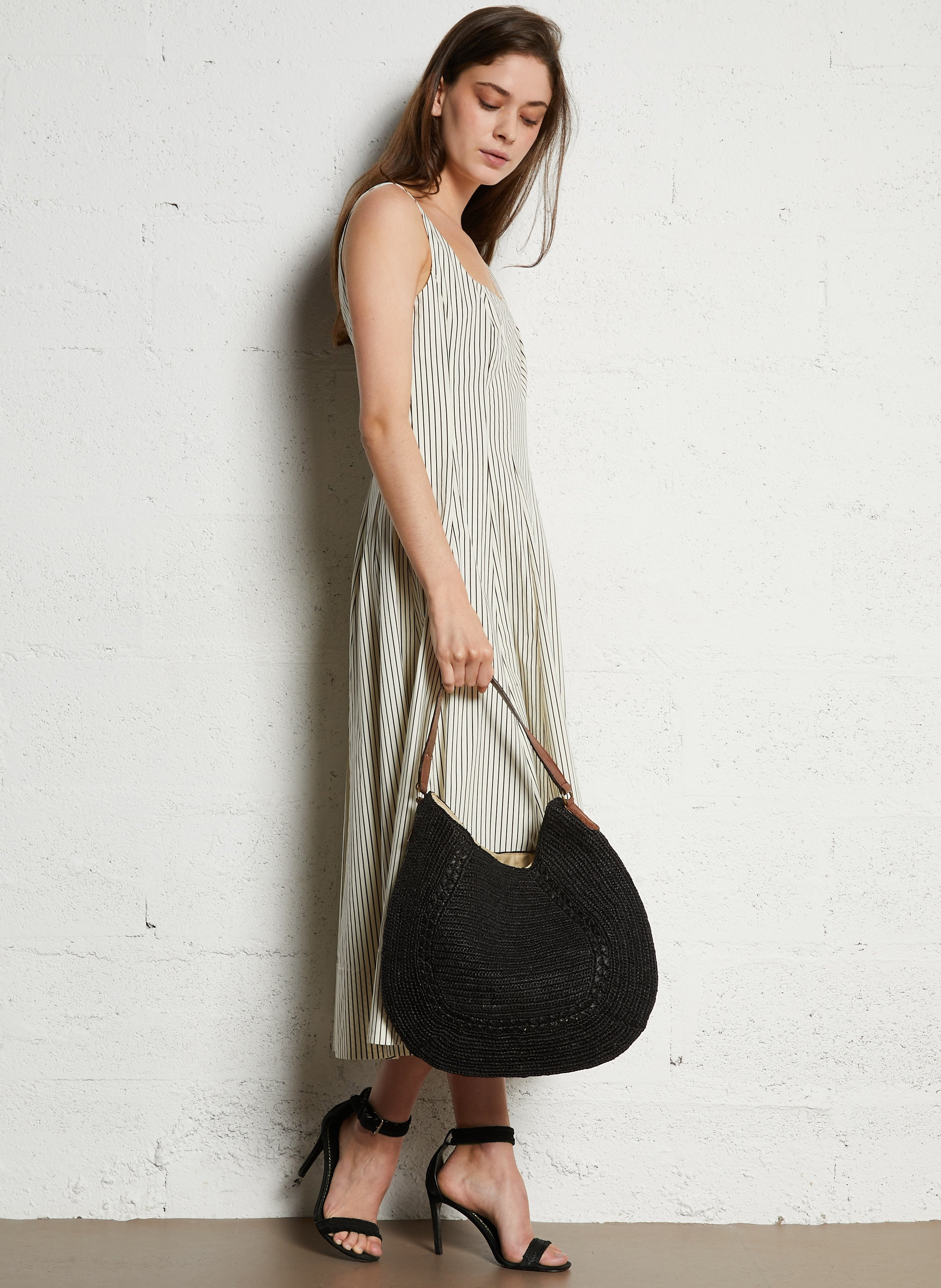 Raffia shoulder bag IBELIV Black
