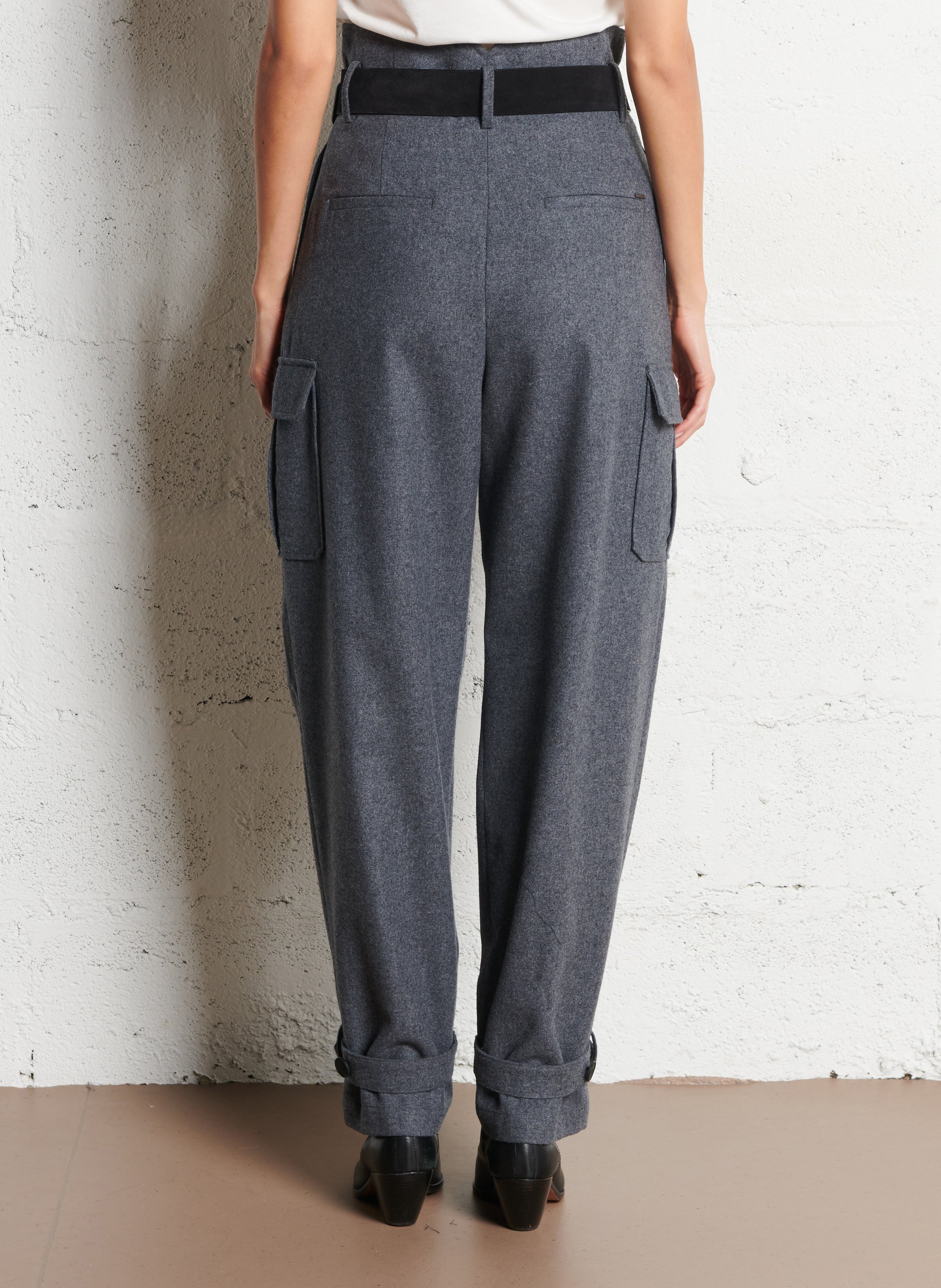 Straight wool trousers IKKS Grey