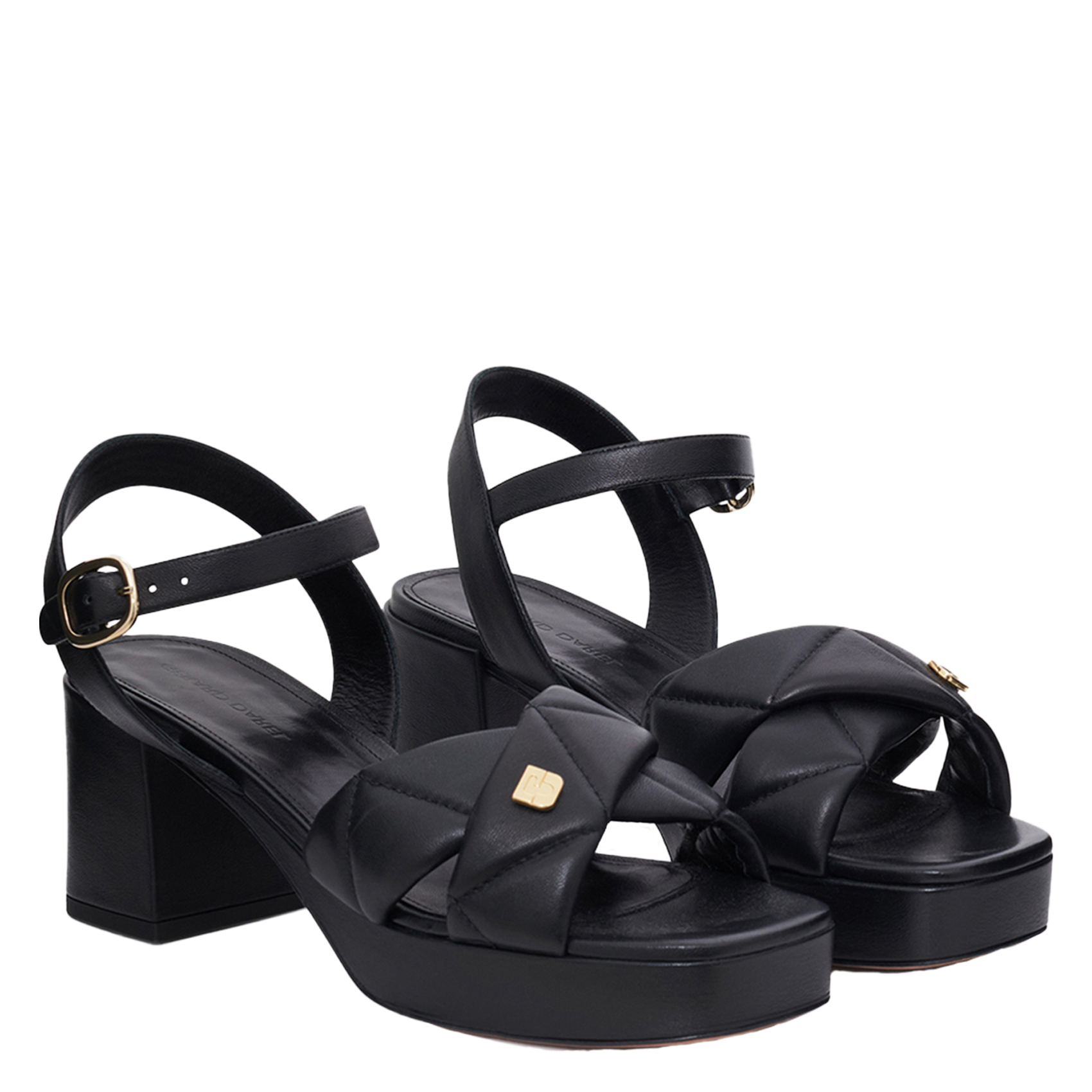 Plateau sandalen van gewatteerd leer GERARD DAREL Zwart