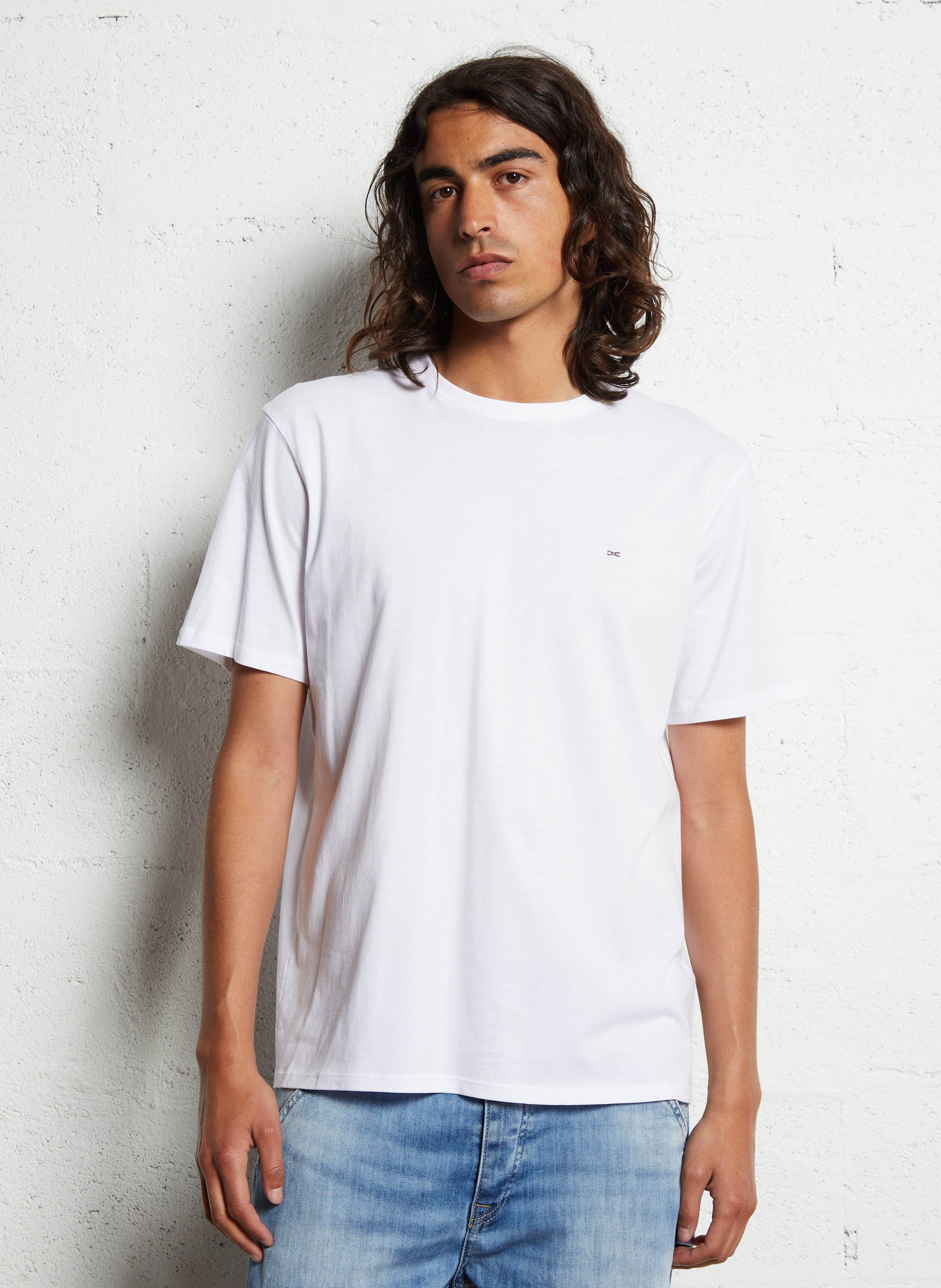 Tee-shirt droit col rond en coton EDEN PARK Blanc