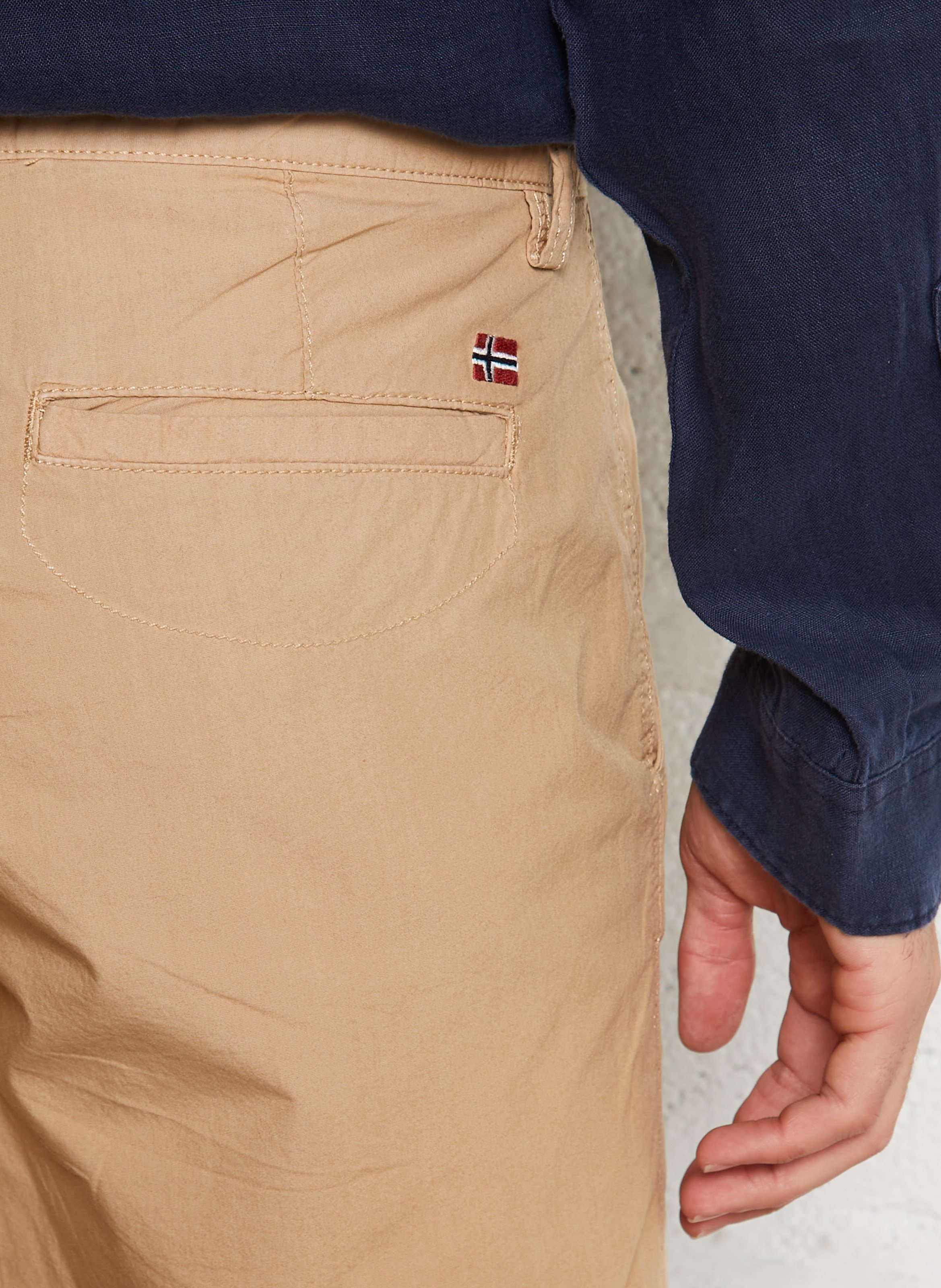 Straight cotton shorts NAPAPIJRI Beige