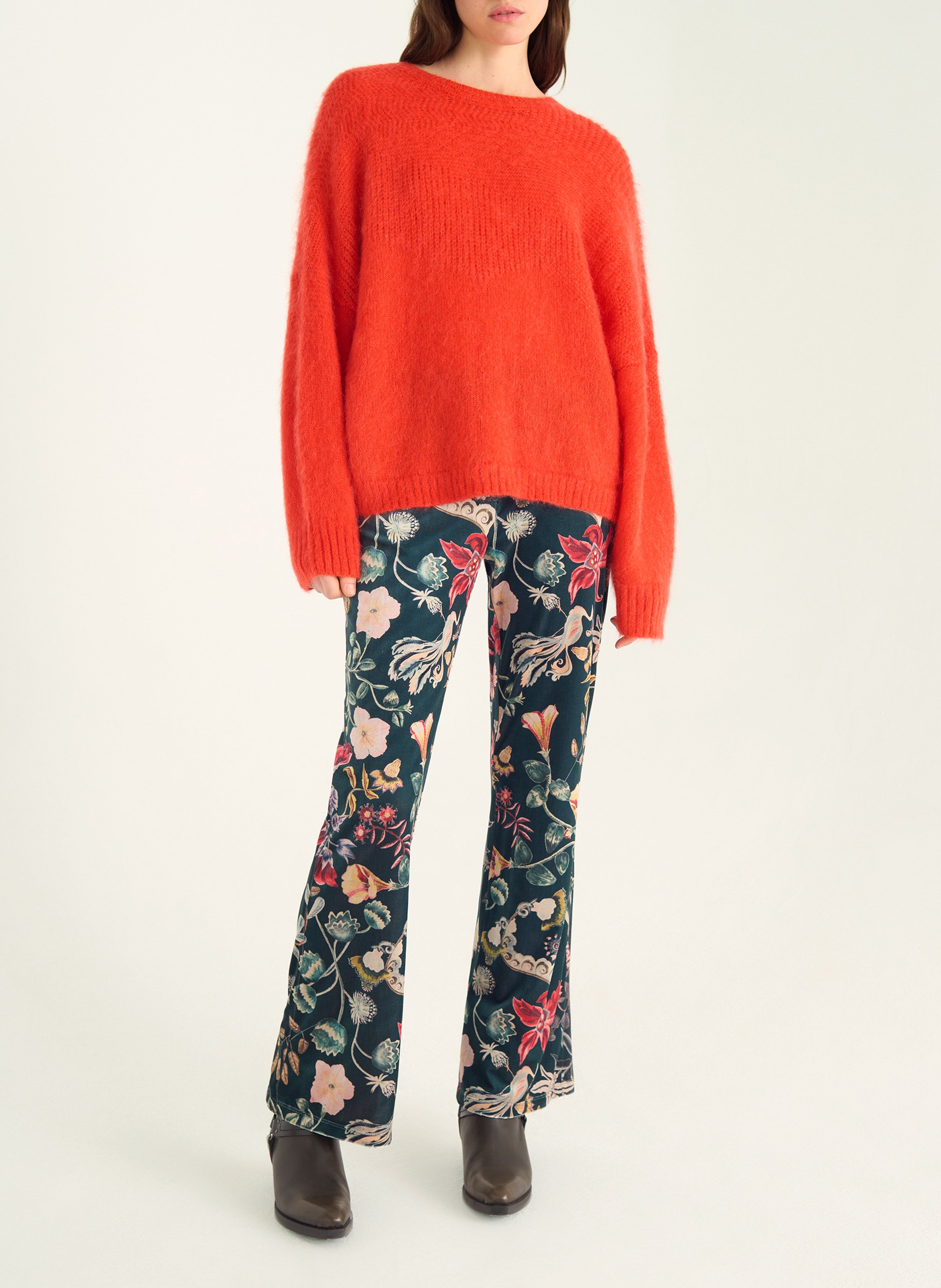 Oversize-Pullover aus Woll-Mix mit Rundhalsausschnitt COTELAC Rot