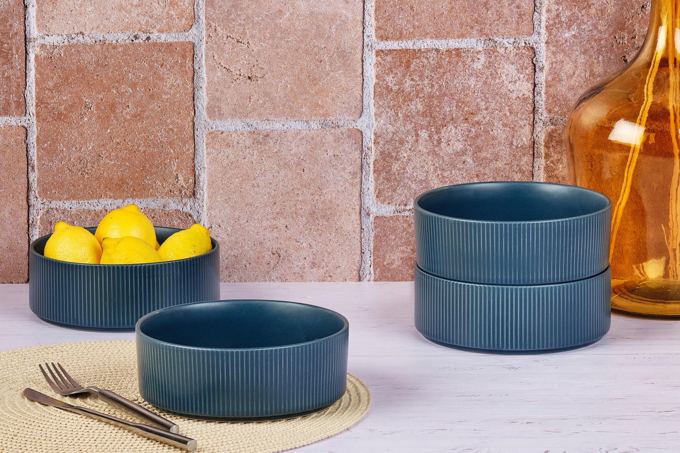 Scandi bowl ø16.5cm - 4 pieces - navy BJORN Blue