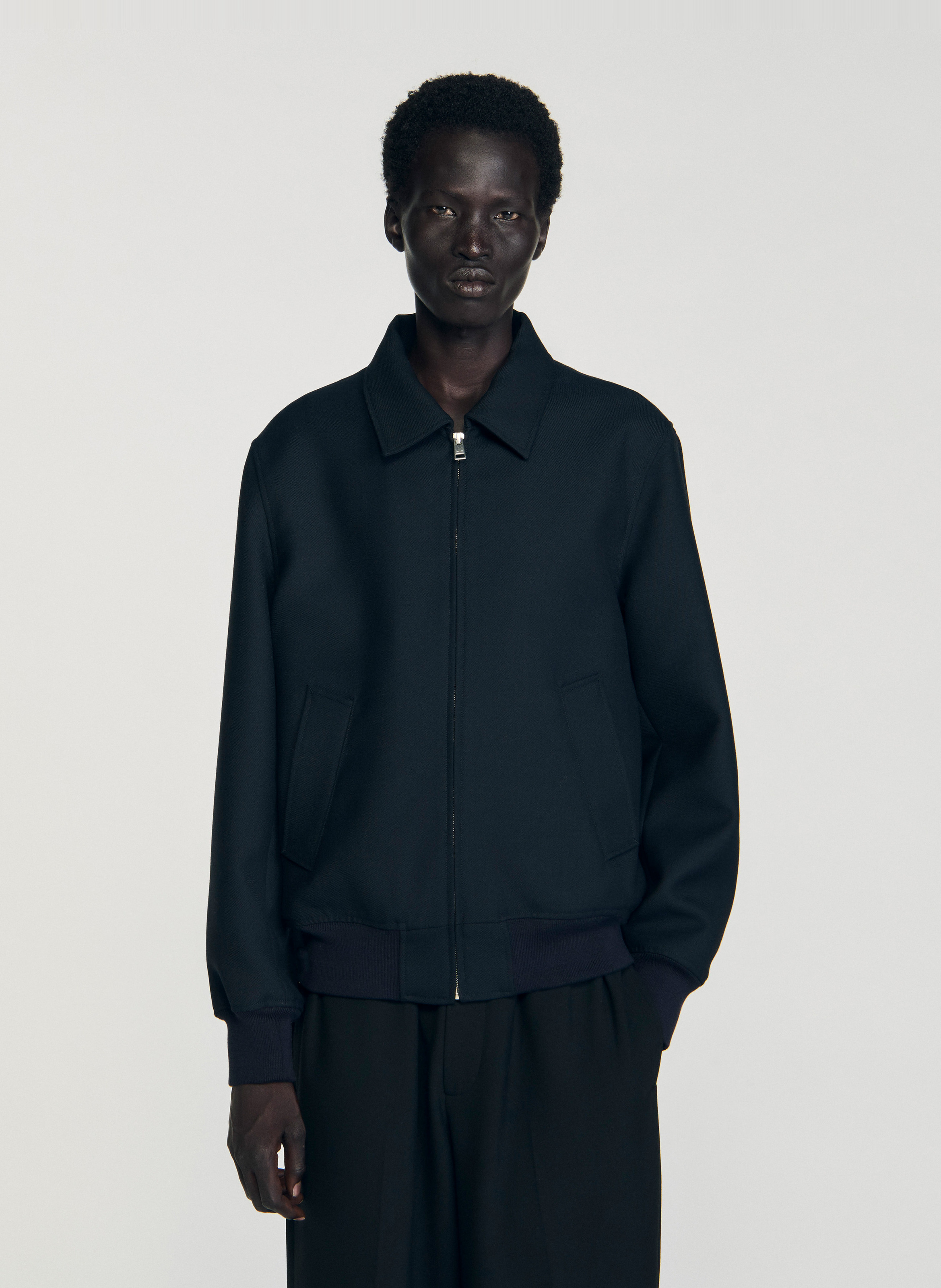 Veste droite col classique SANDRO Bleu