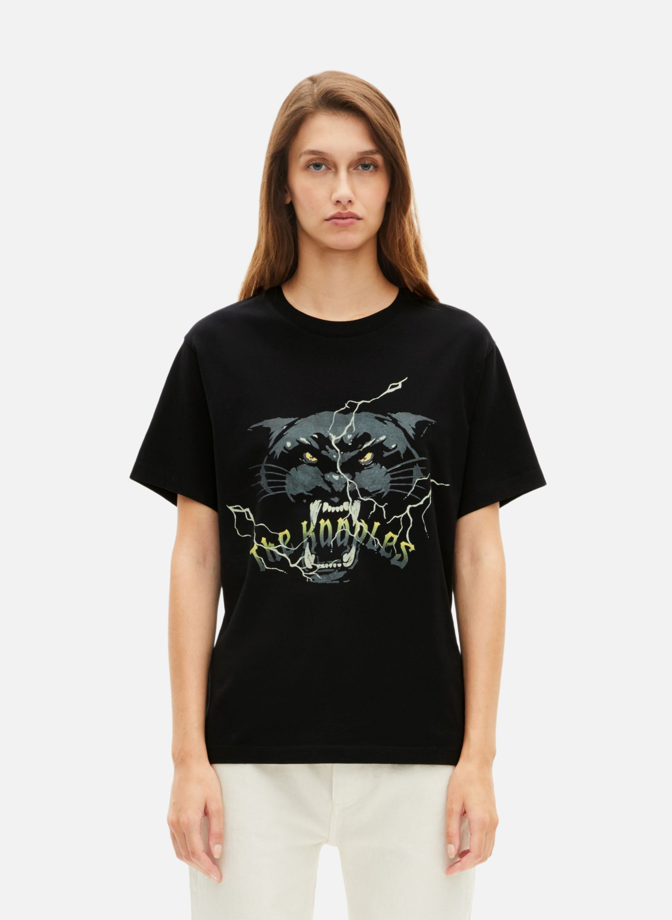 T-shirt with rhinestone screen print THE KOOPLES Black