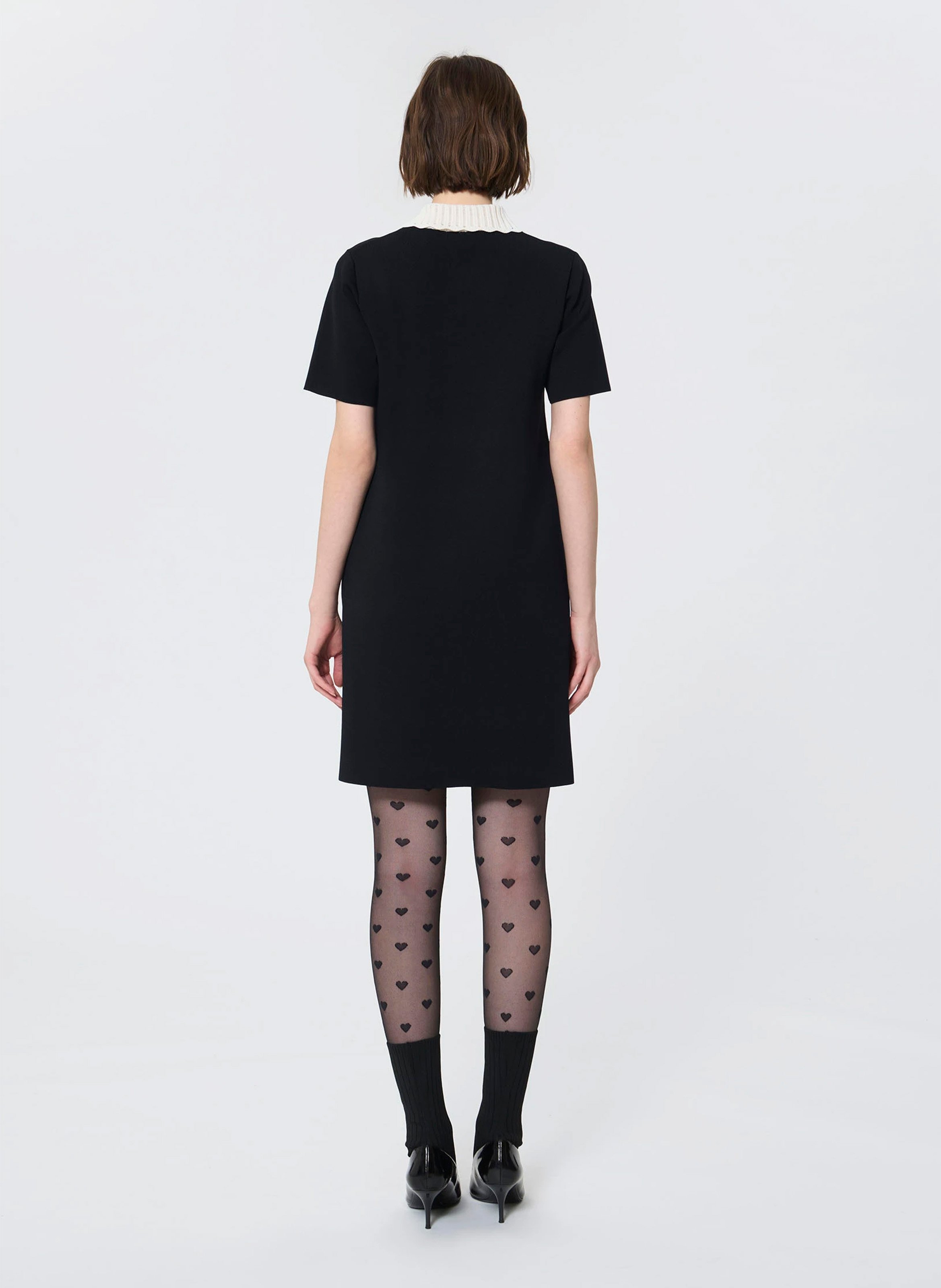 Robe courte col claudine TARA JARMON Noir