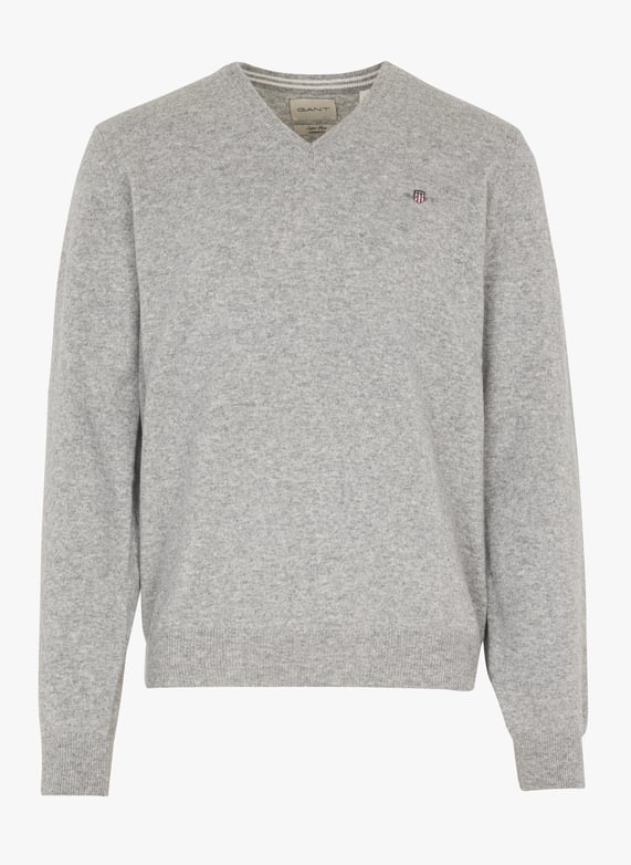Wollen trui met v-Hals Grijs Gant Heren Place des Tendances