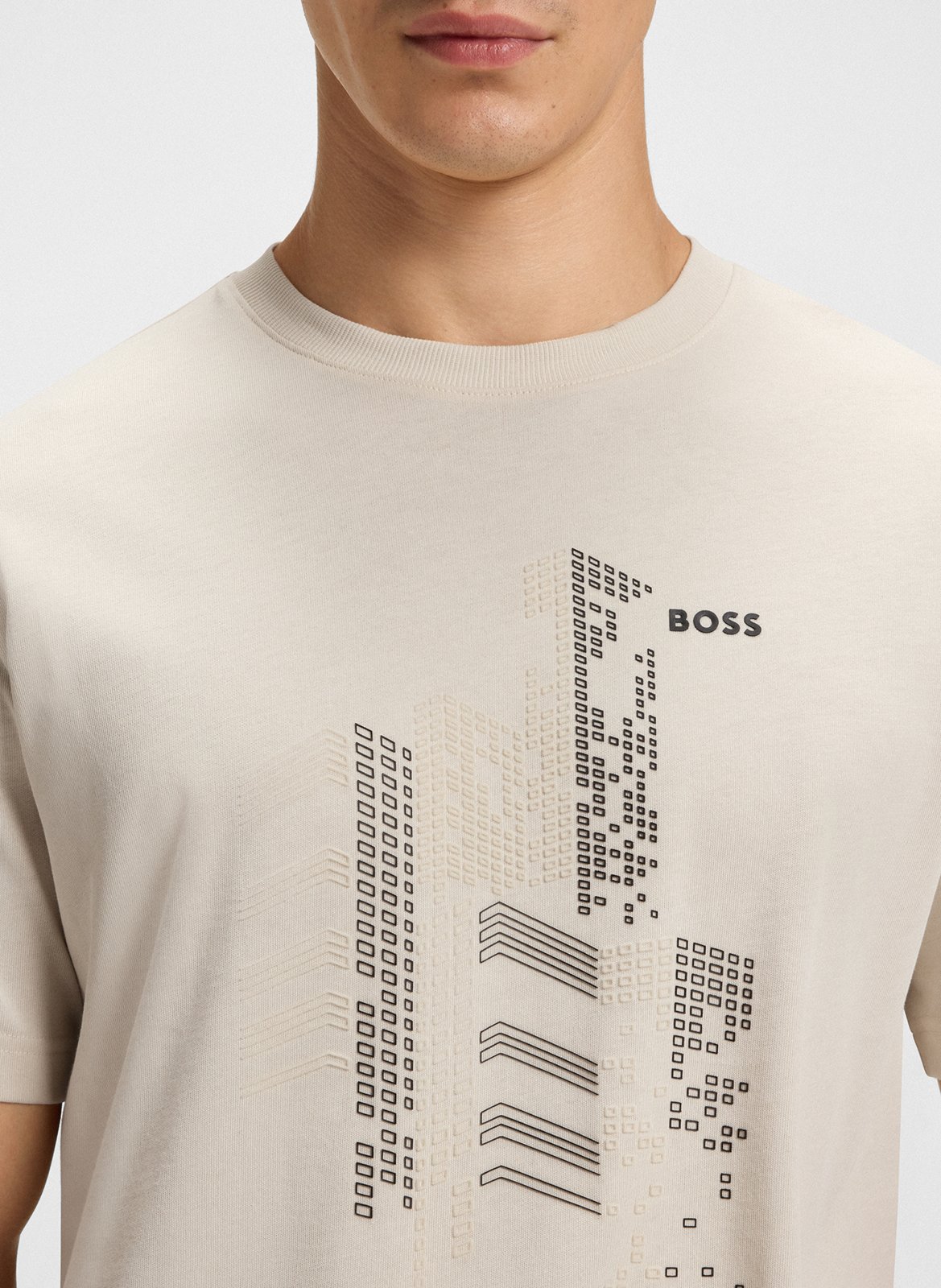 Straight-cut printed cotton T-shirt BOSS White