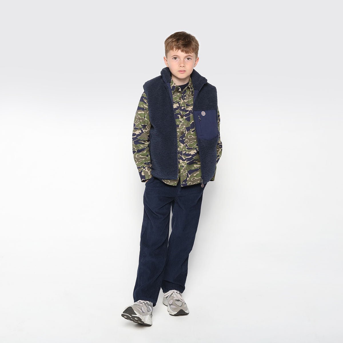 Boy's straight-cut pants with elastic waistband SERGE BLANCO Blue