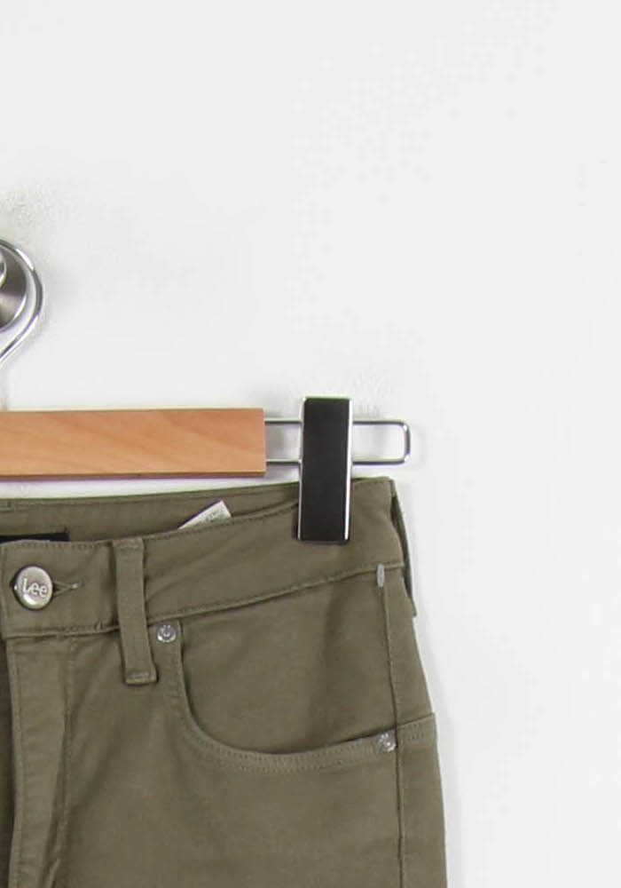 Cropped slim jeans with studs LEE - Seconde Main Green