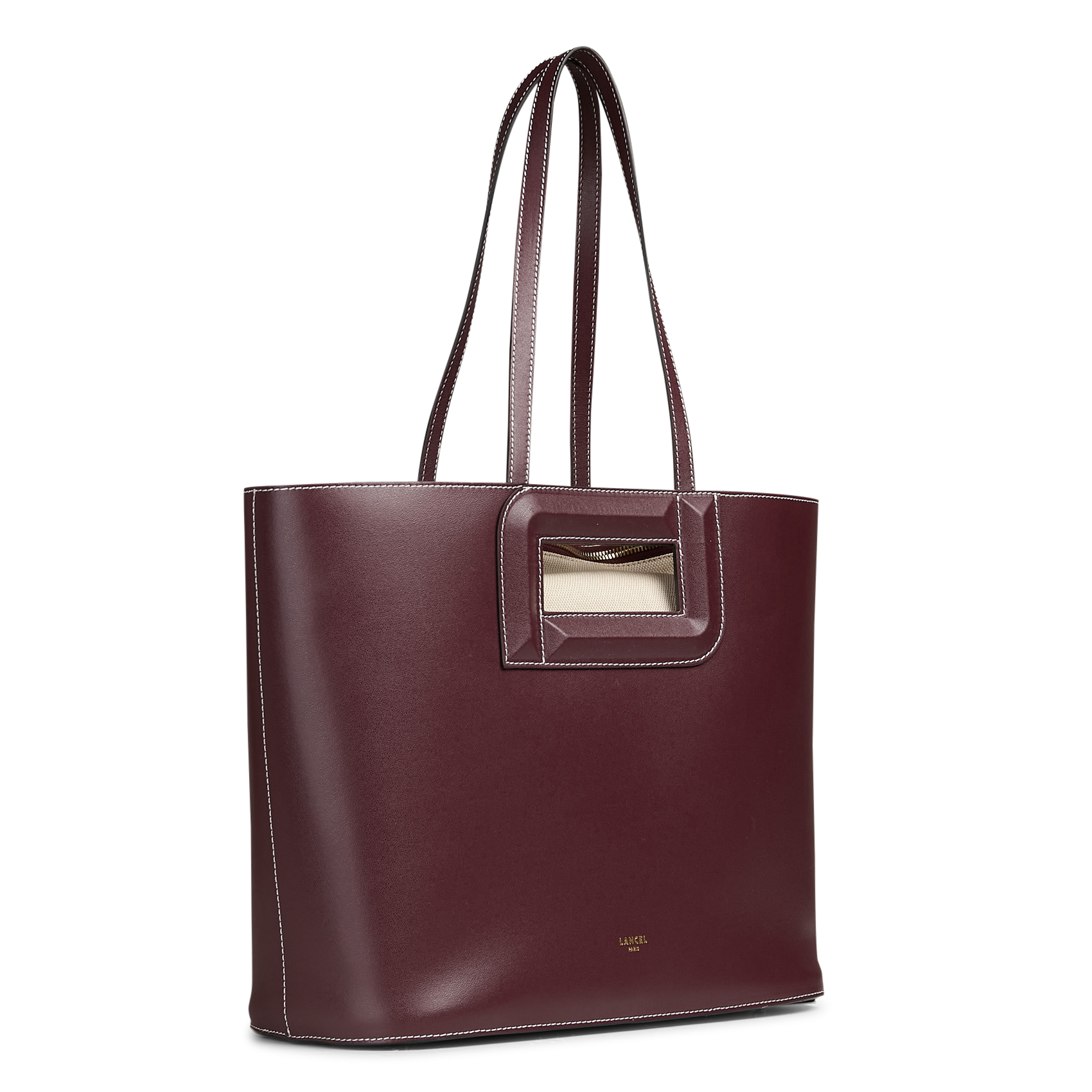 Cabas en cuir LANCEL Prune