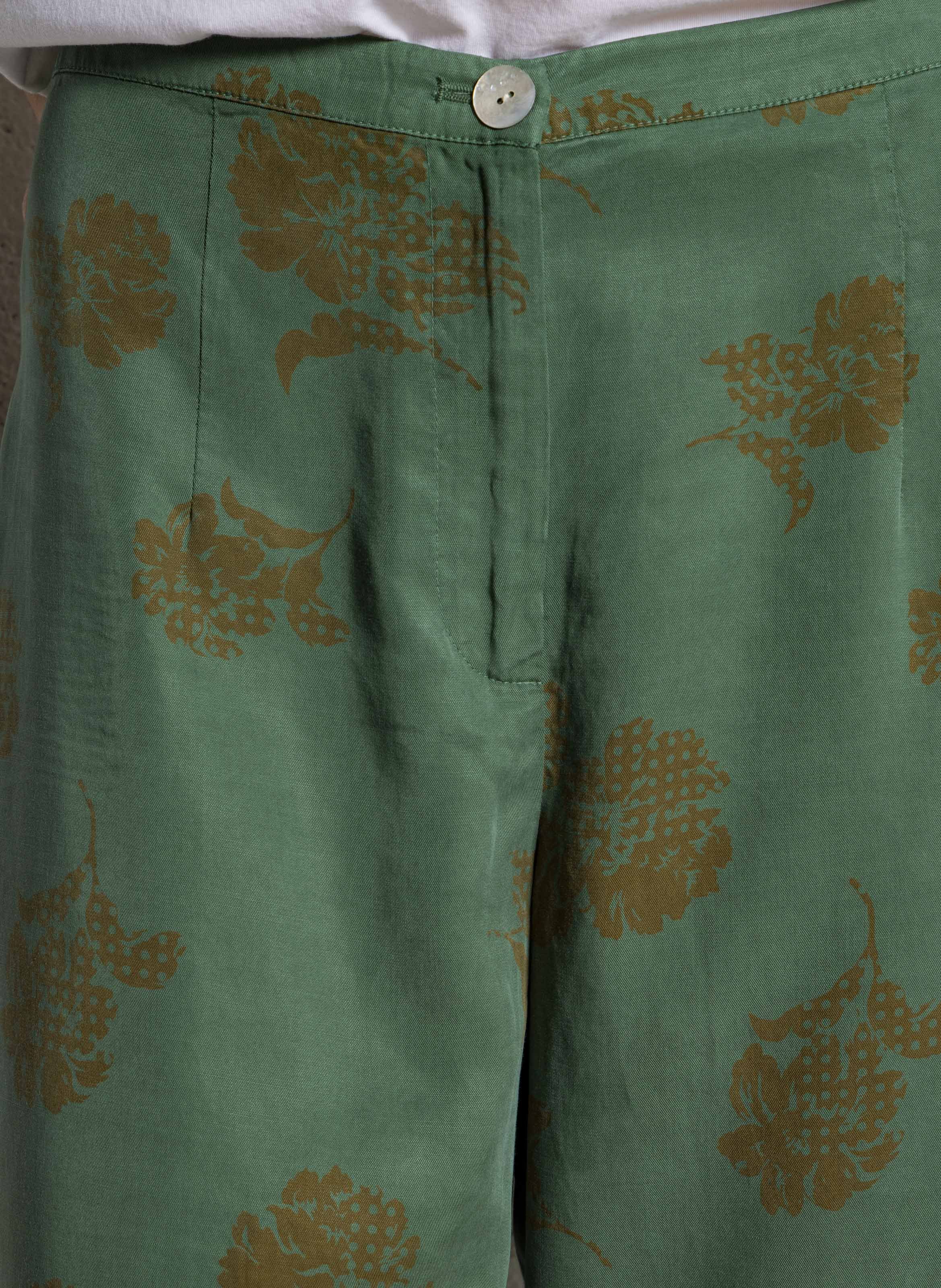 Pantalon droit imprimé NICE THINGS Kaki