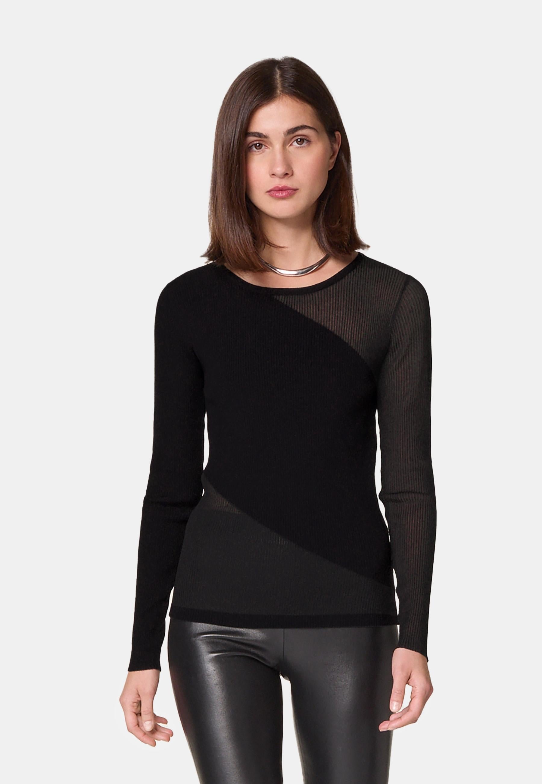 Wool blend two-tone sweater RODIER Black