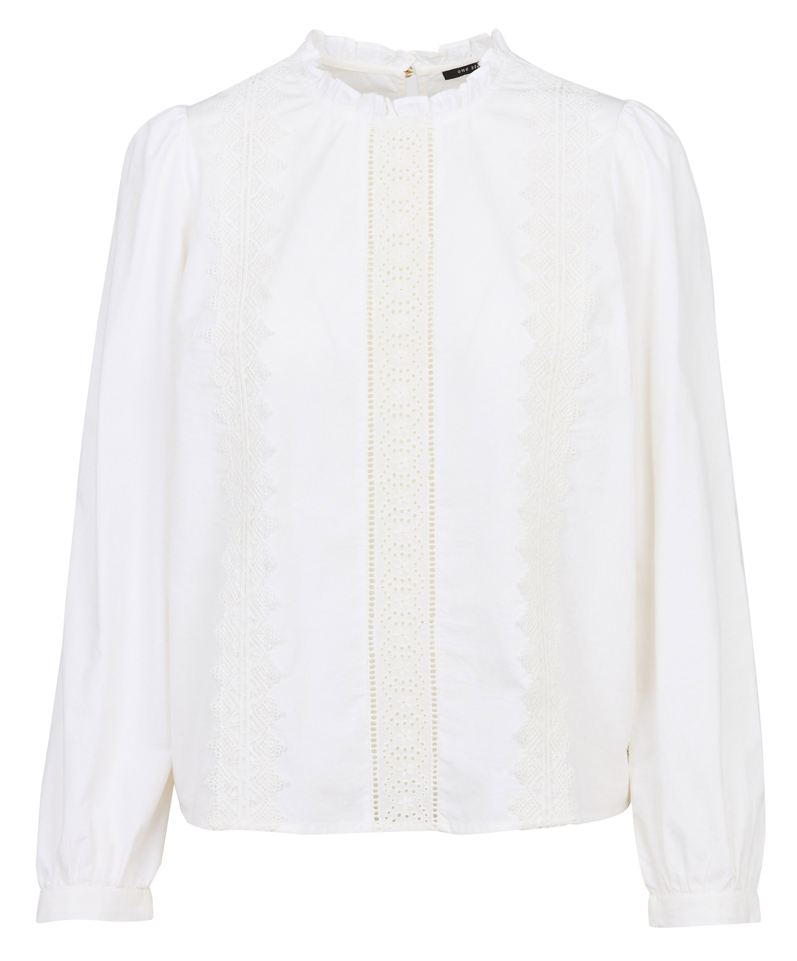 Straight lace blouse ONE STEP White