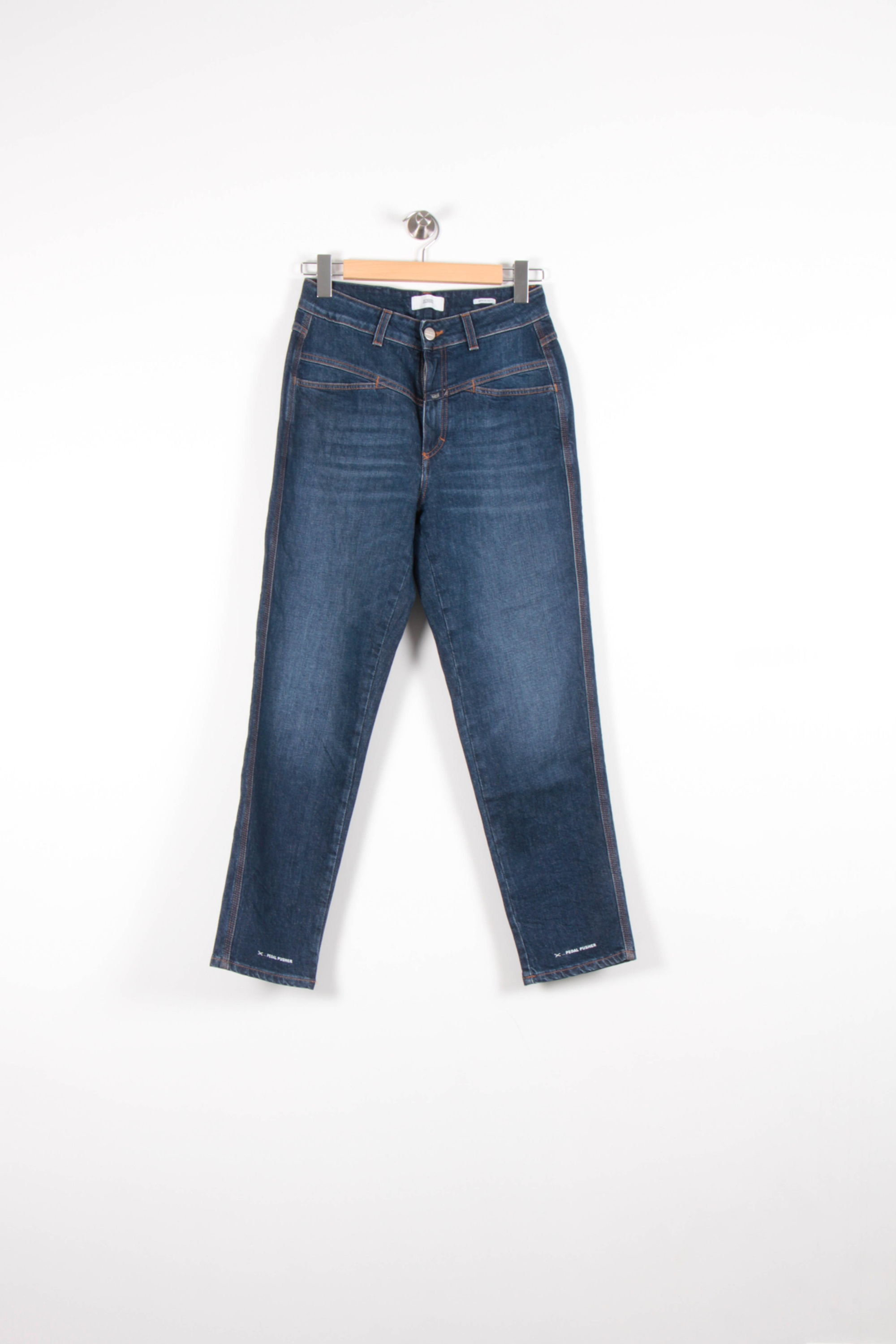 Cropped slim jeans with studs CLOSED - Seconde Main Blue
