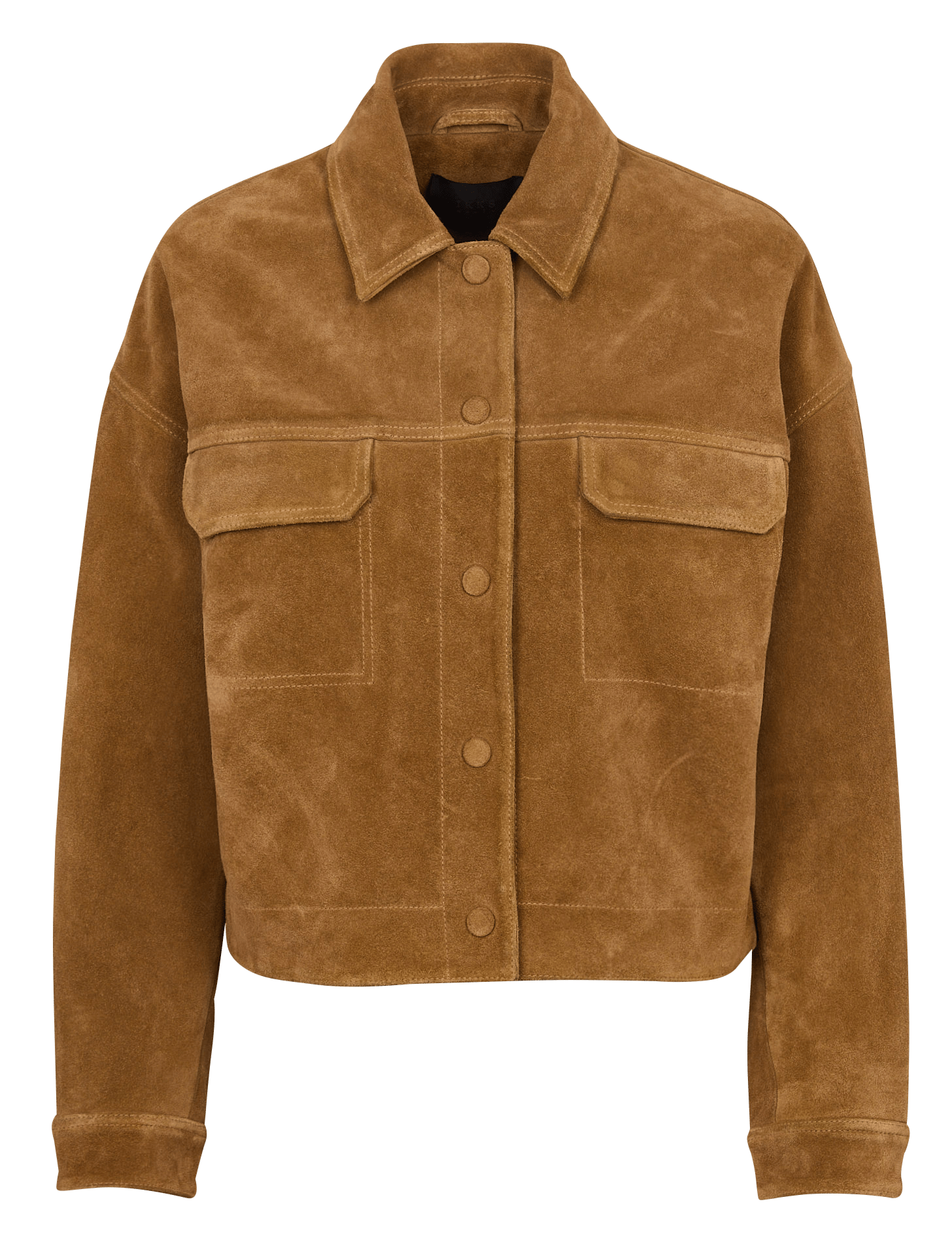 Veste oversize col classique en cuir velours IKKS Marron