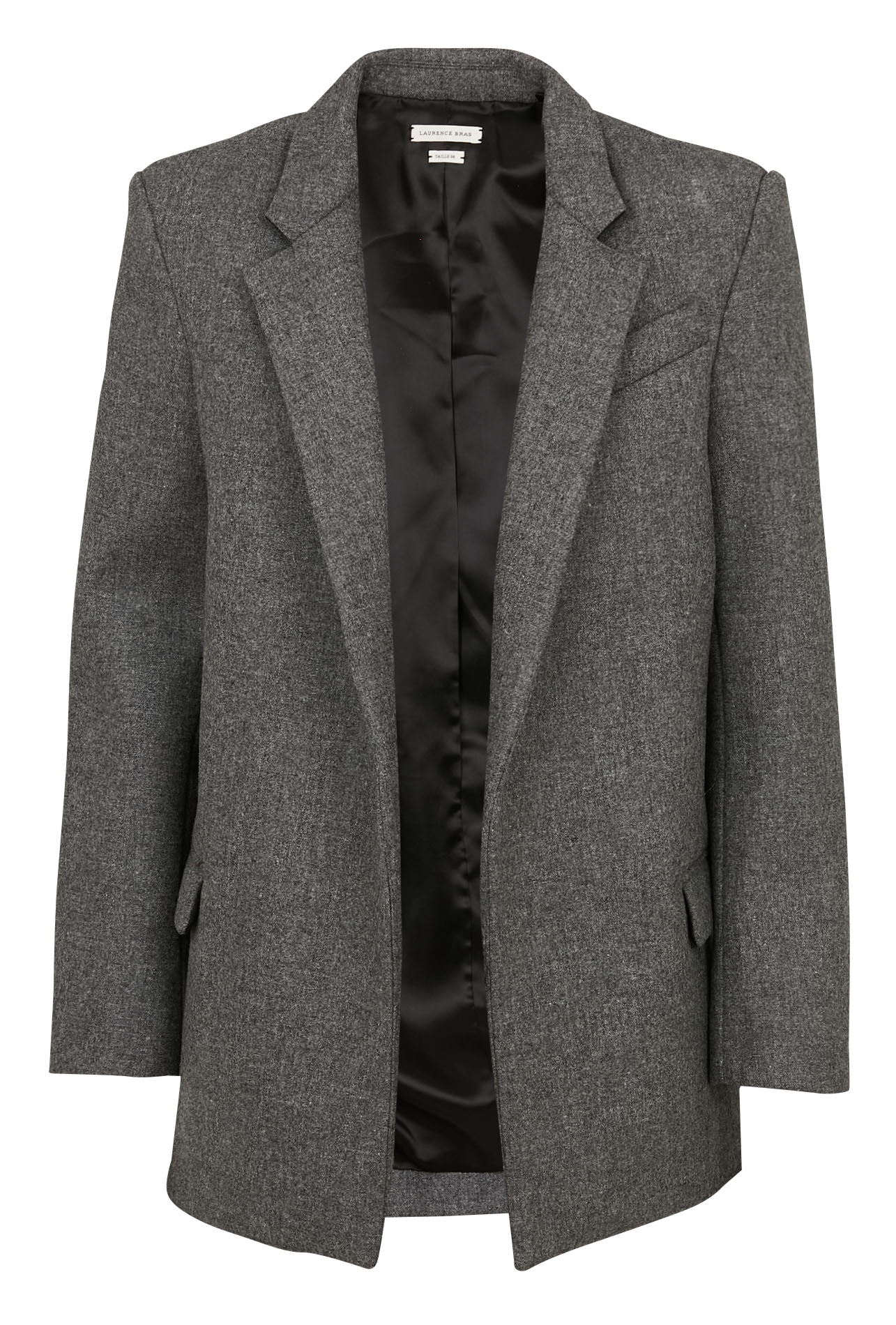 Manteau droit col tailleur en laine LAURENCE BRAS Gris