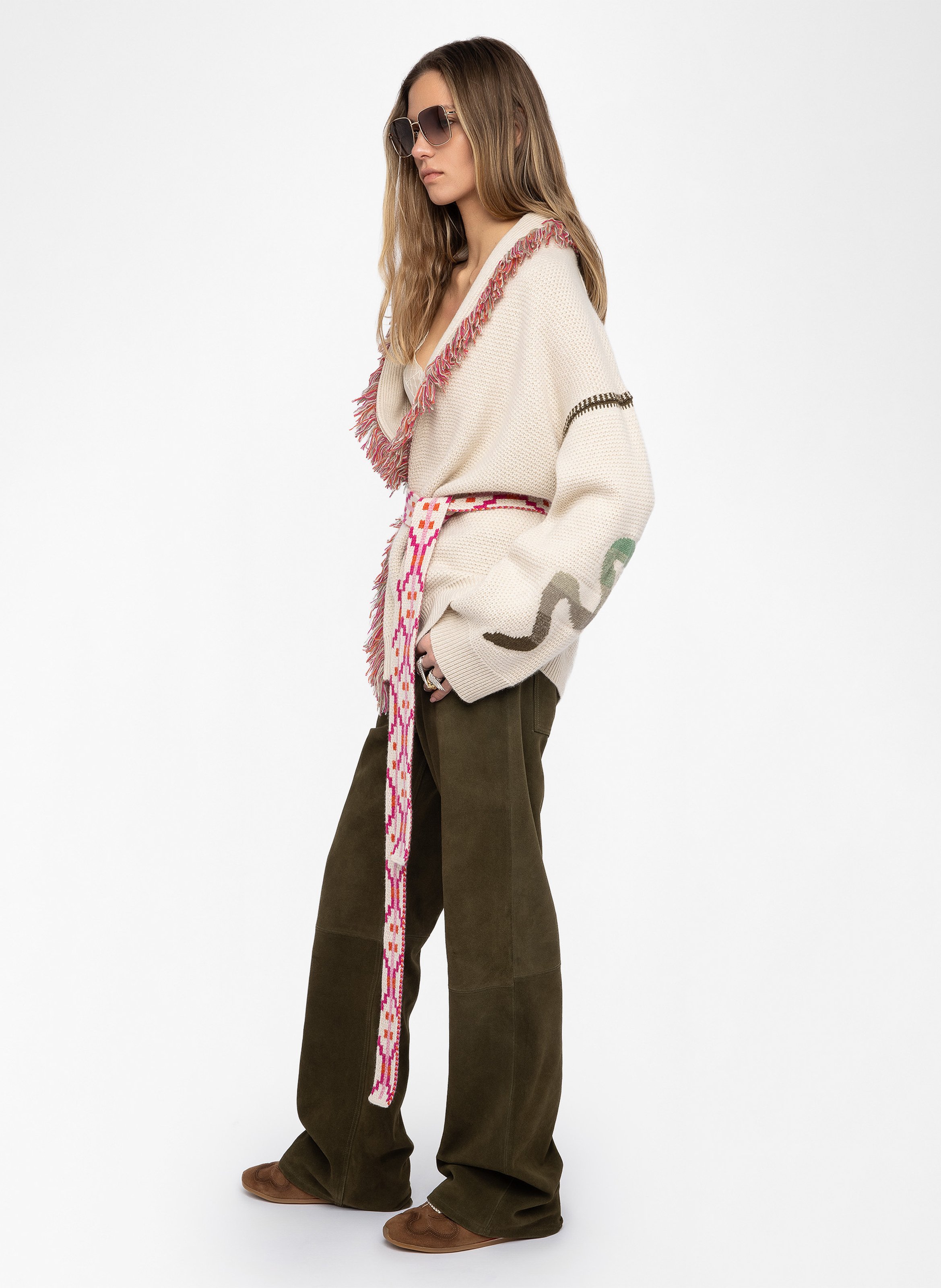 Mantel met sjaalkraag van wol en kasjmier ZADIG&VOLTAIRE Beige