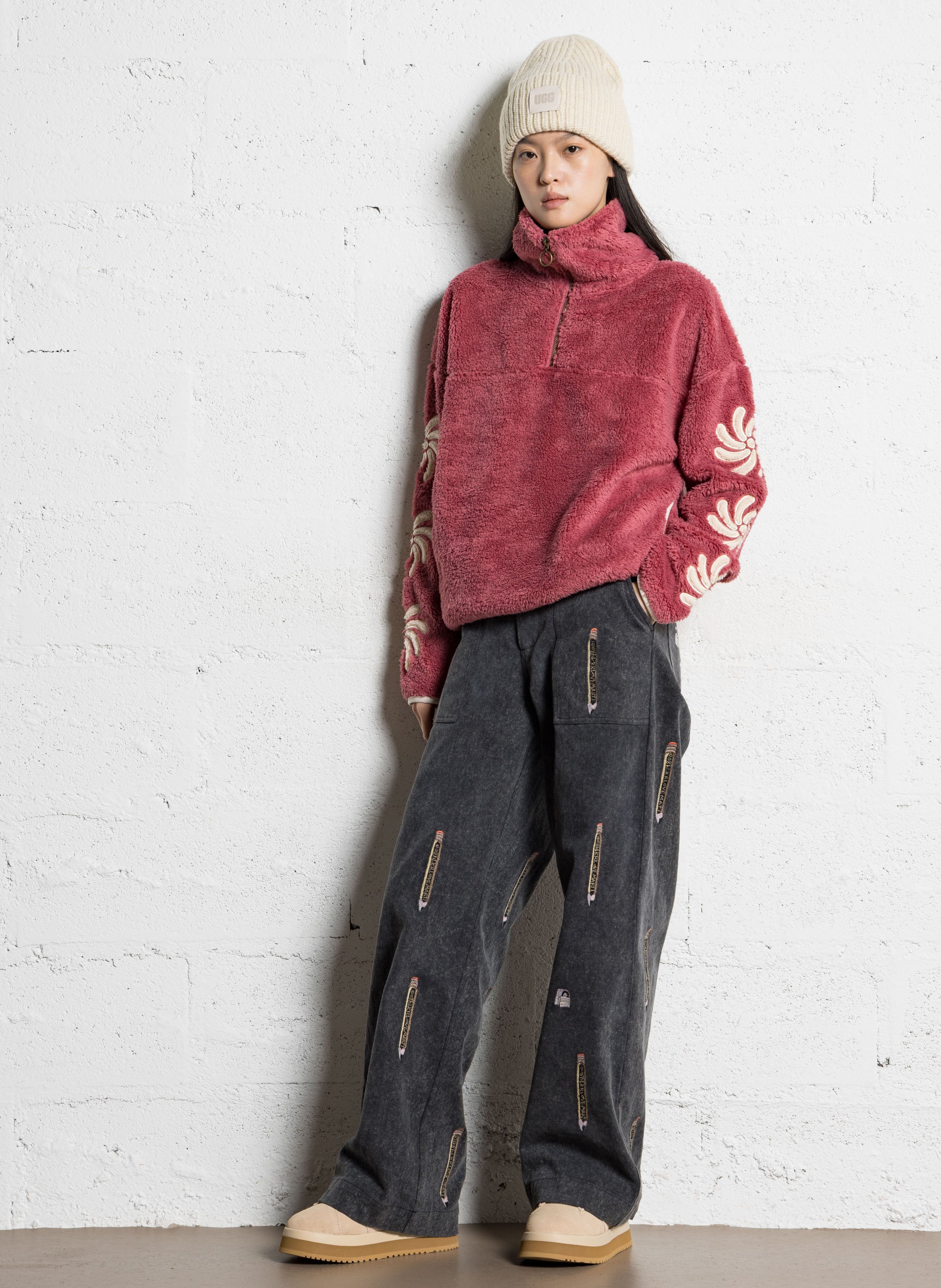 High-top leather flatform sneakers ADIDAS Beige