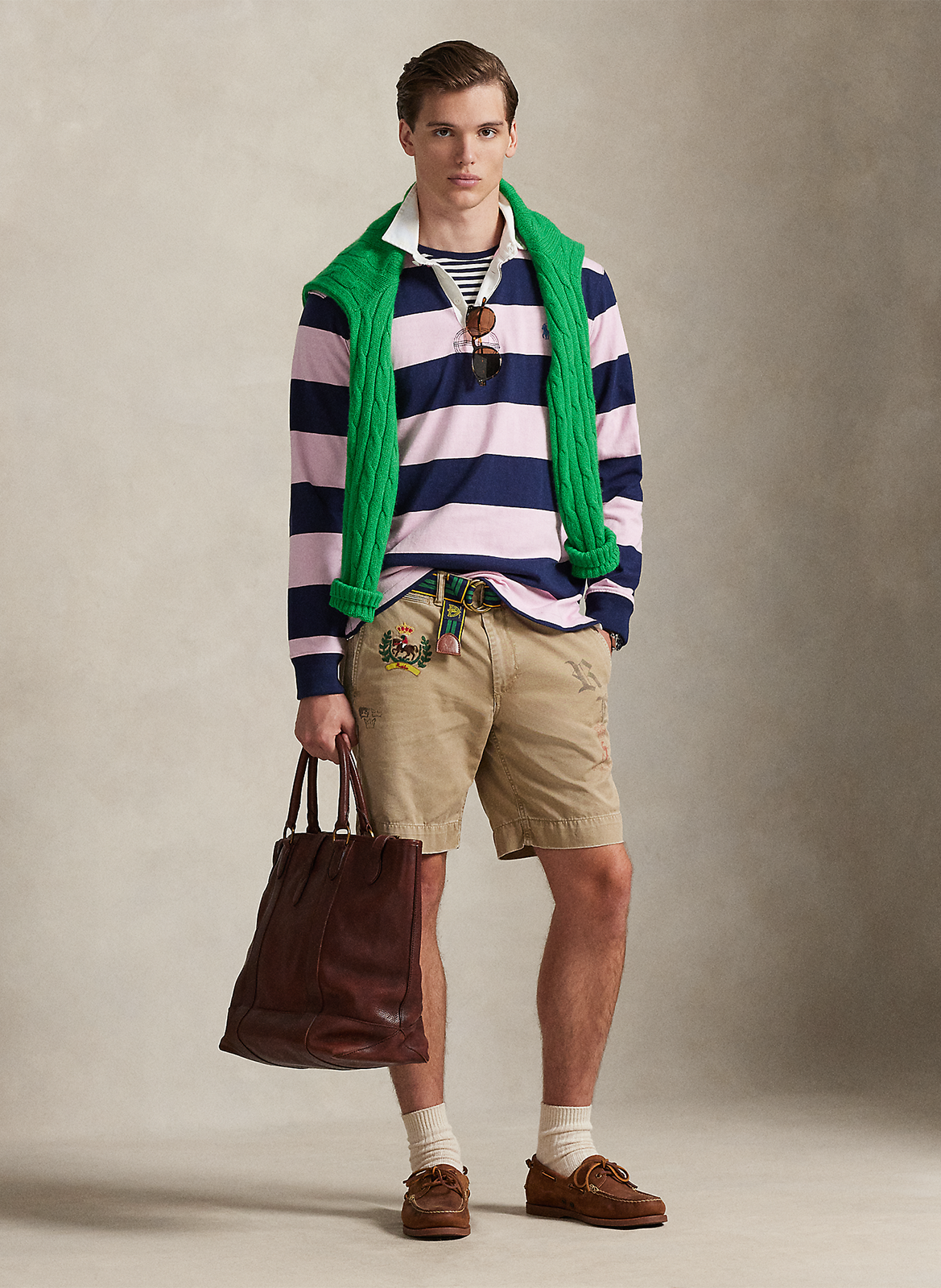 Striped classic-fit cotton polo POLO RALPH LAUREN Pink