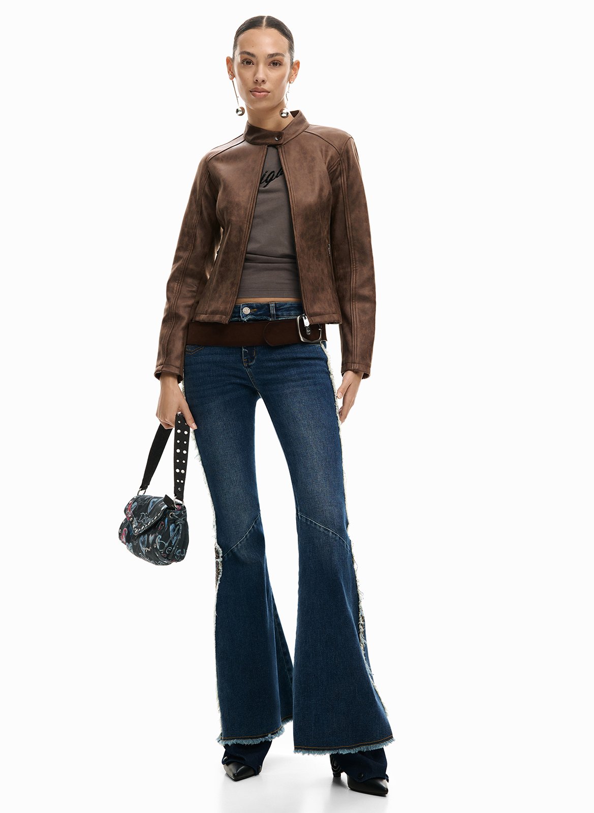 Jacke mit Reißverschluss und Taschen, einfarbig DESIGUAL Braun