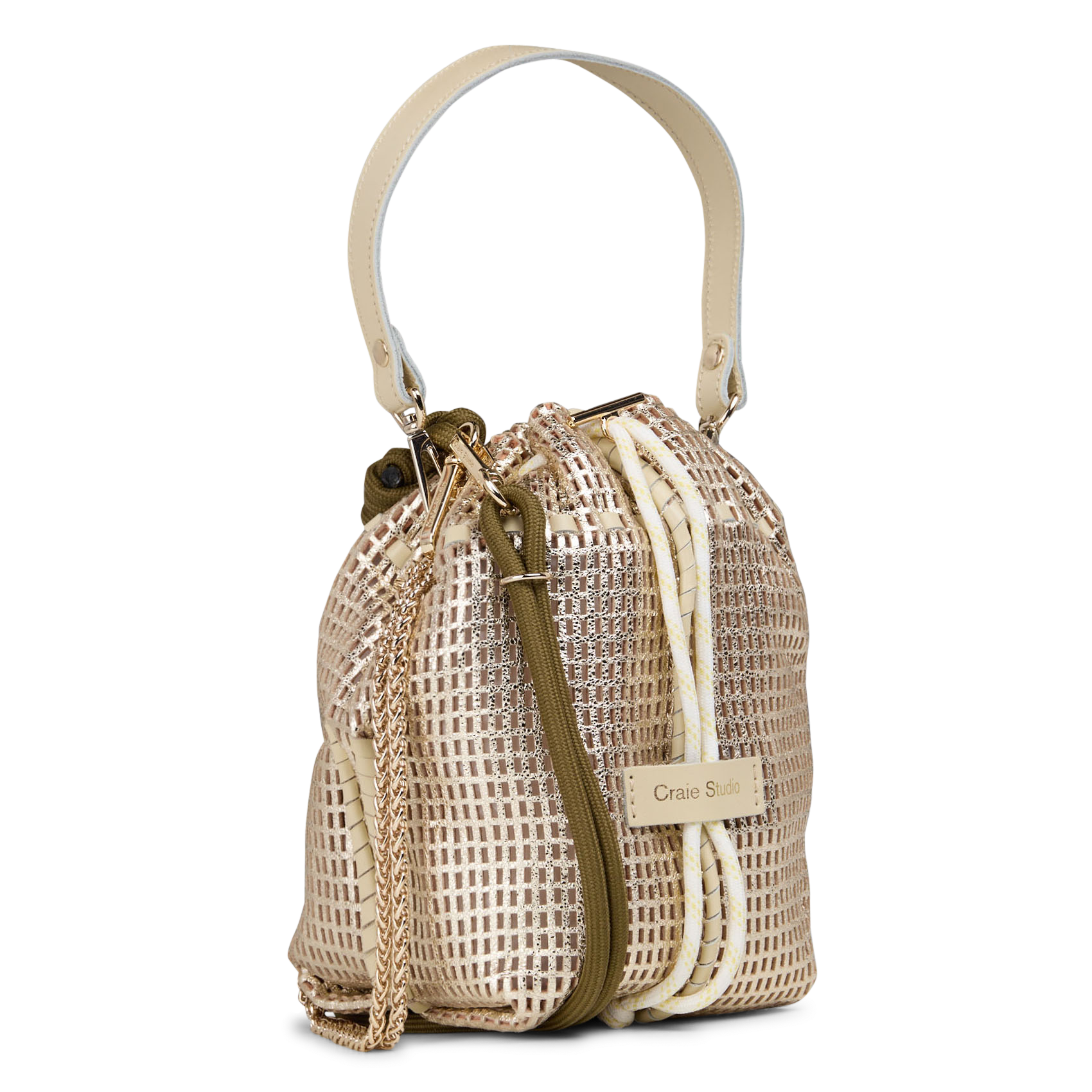 Sac bourse en cuir ajouré CRAIE STUDIO Doré