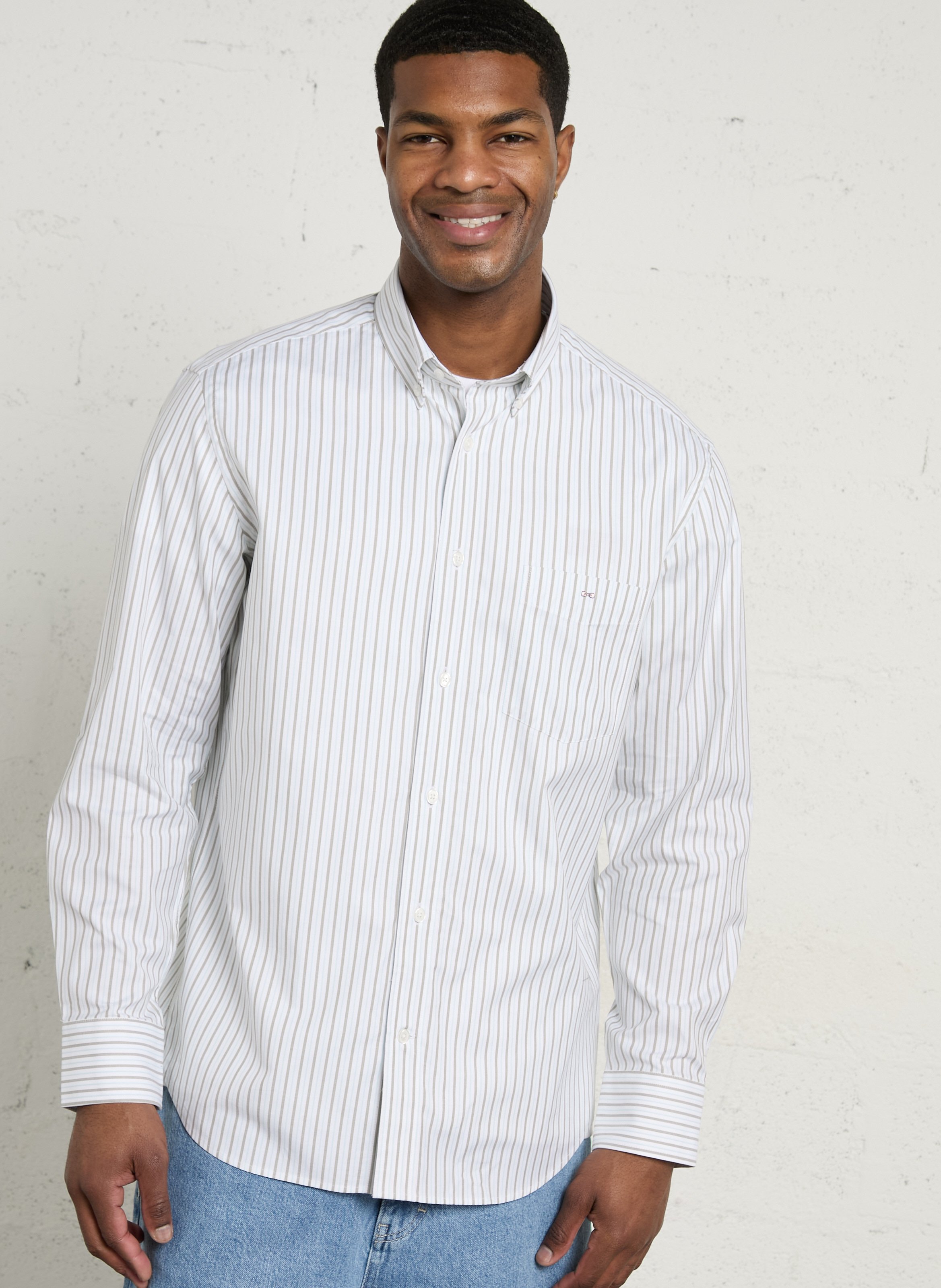 Chemise oversize col classique en coton rayé EDEN PARK