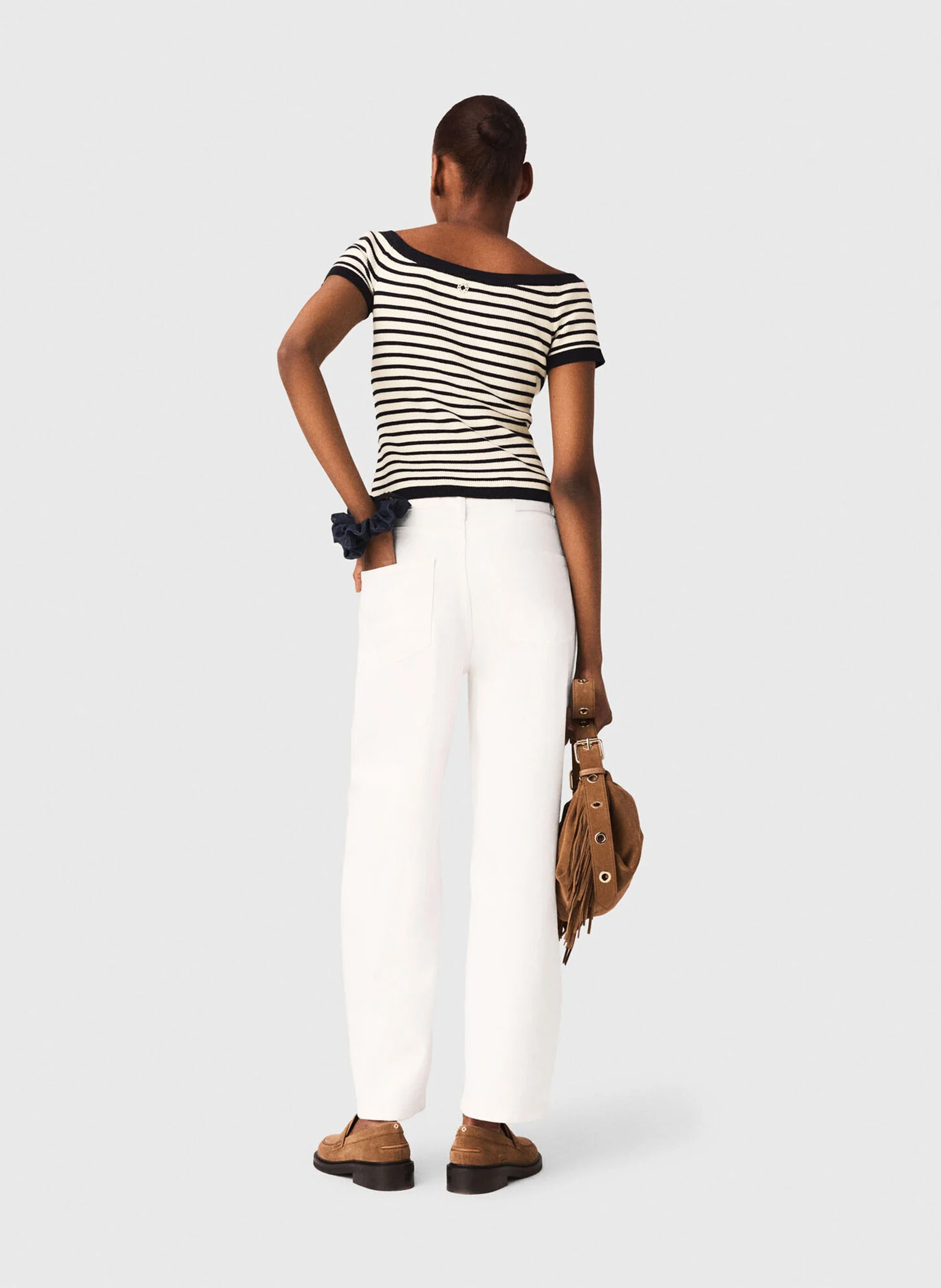 Pull moulant à rayures MAJE Bleu