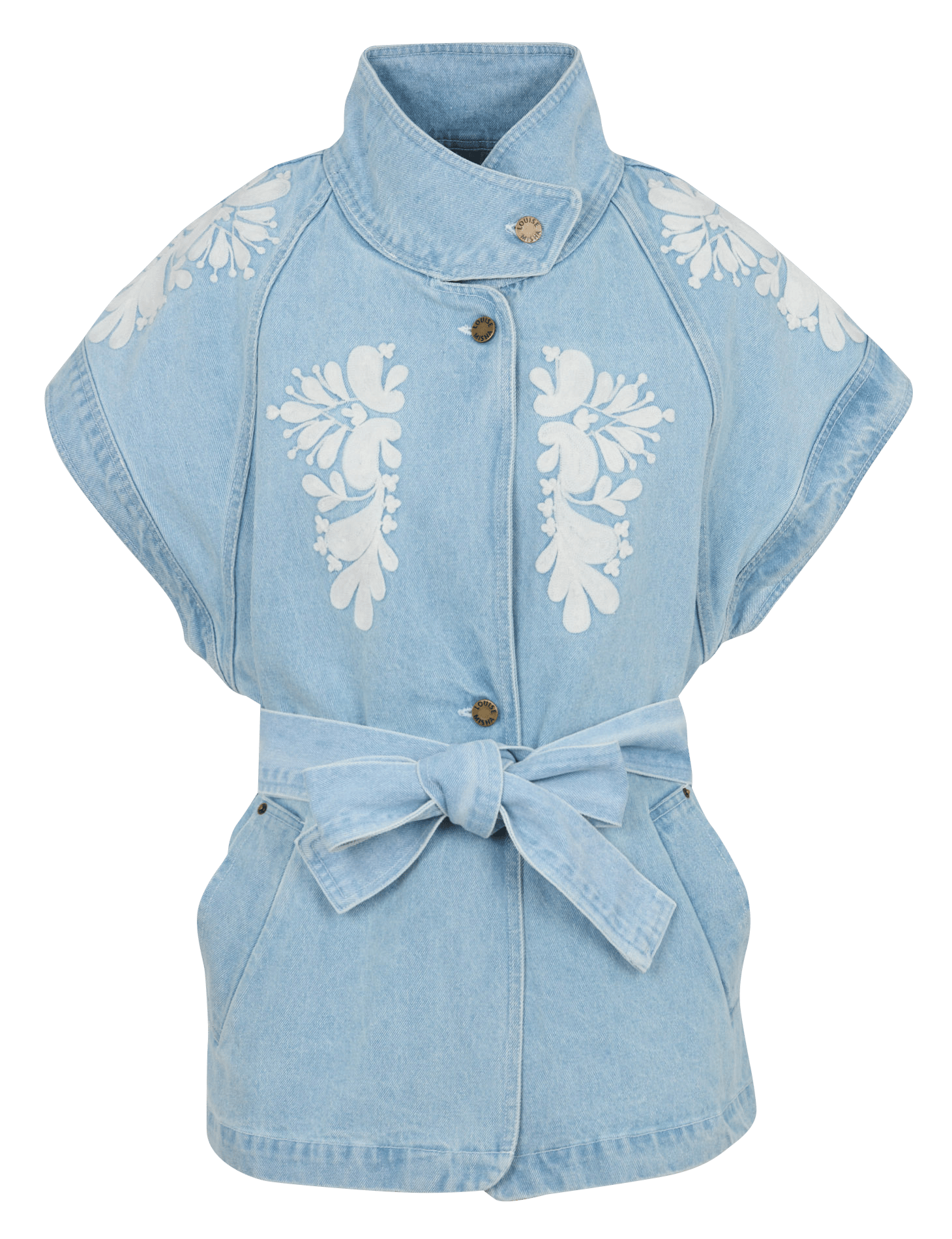 Veste cintrée en jean à broderies LOUISE MISHA Bleu