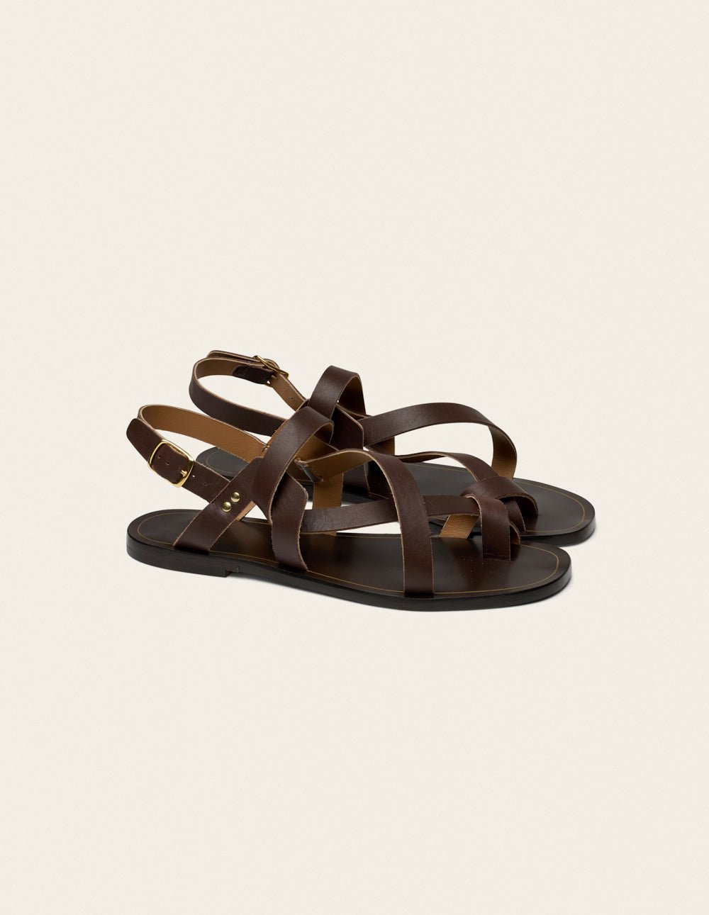 Faux leather sandals ODAJE Brown