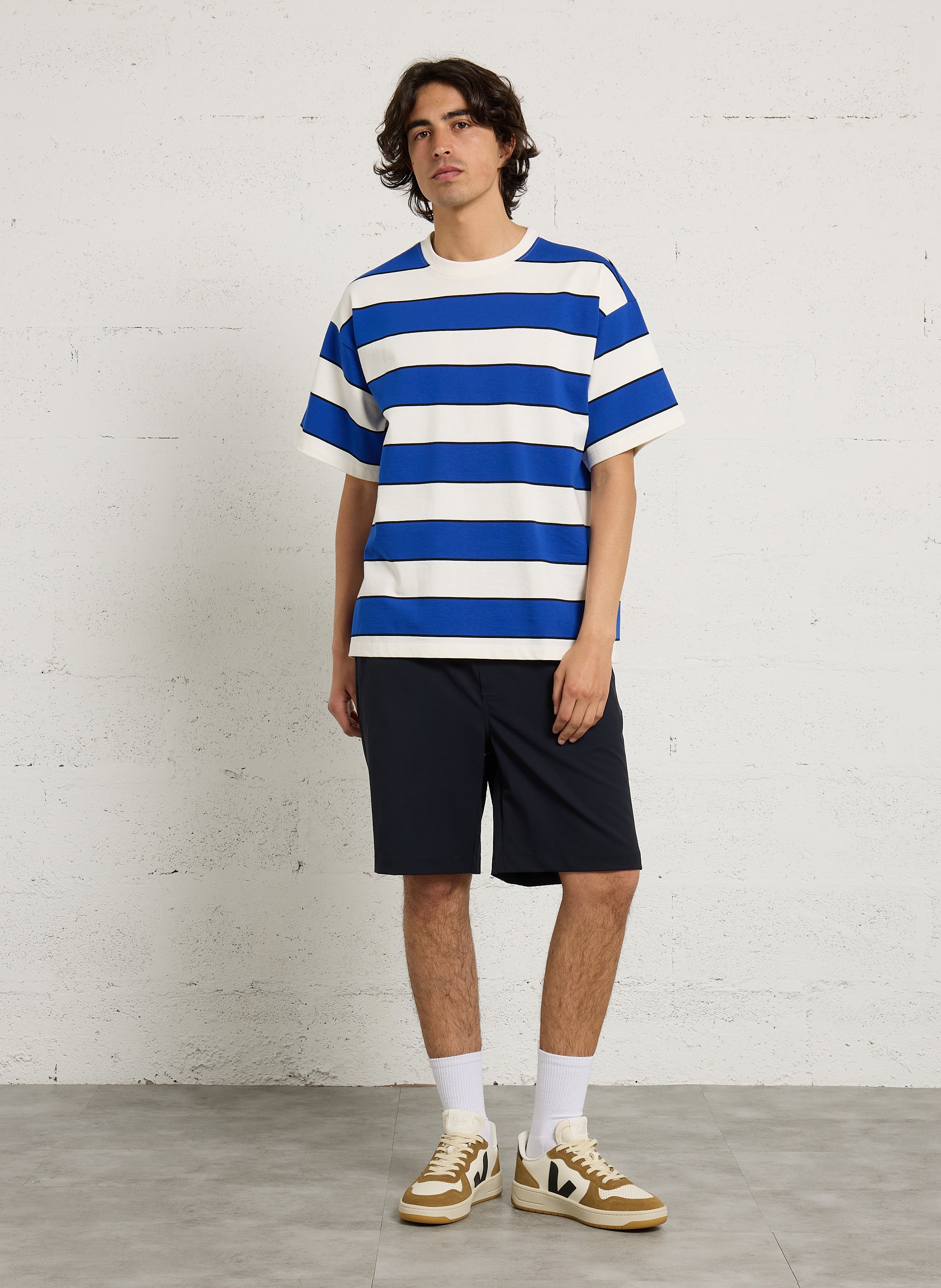 Camiseta de manga corta a rayas anchas CASUAL FRIDAY Azul