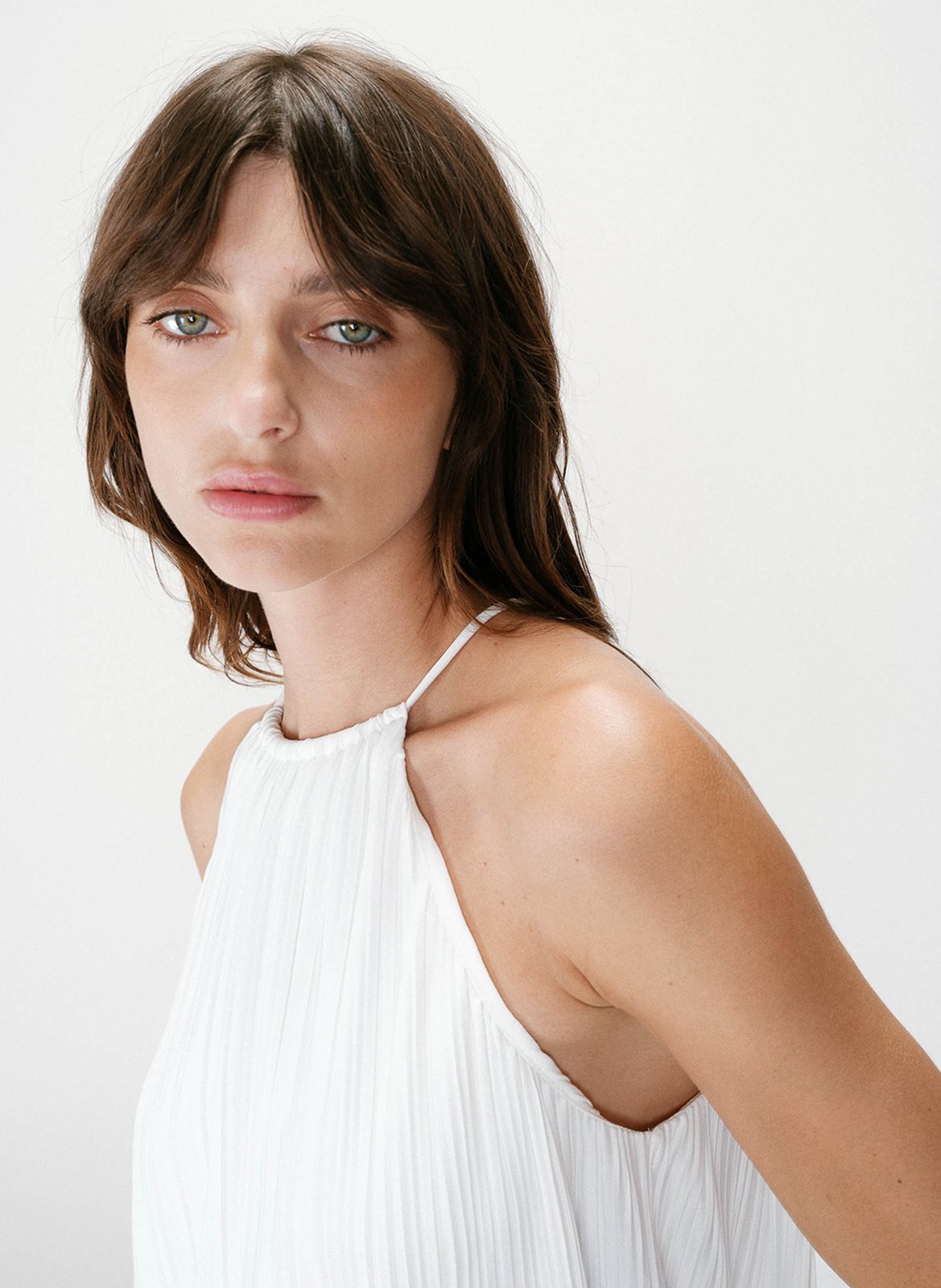 Robe courte col rond GRACE ET MILA White