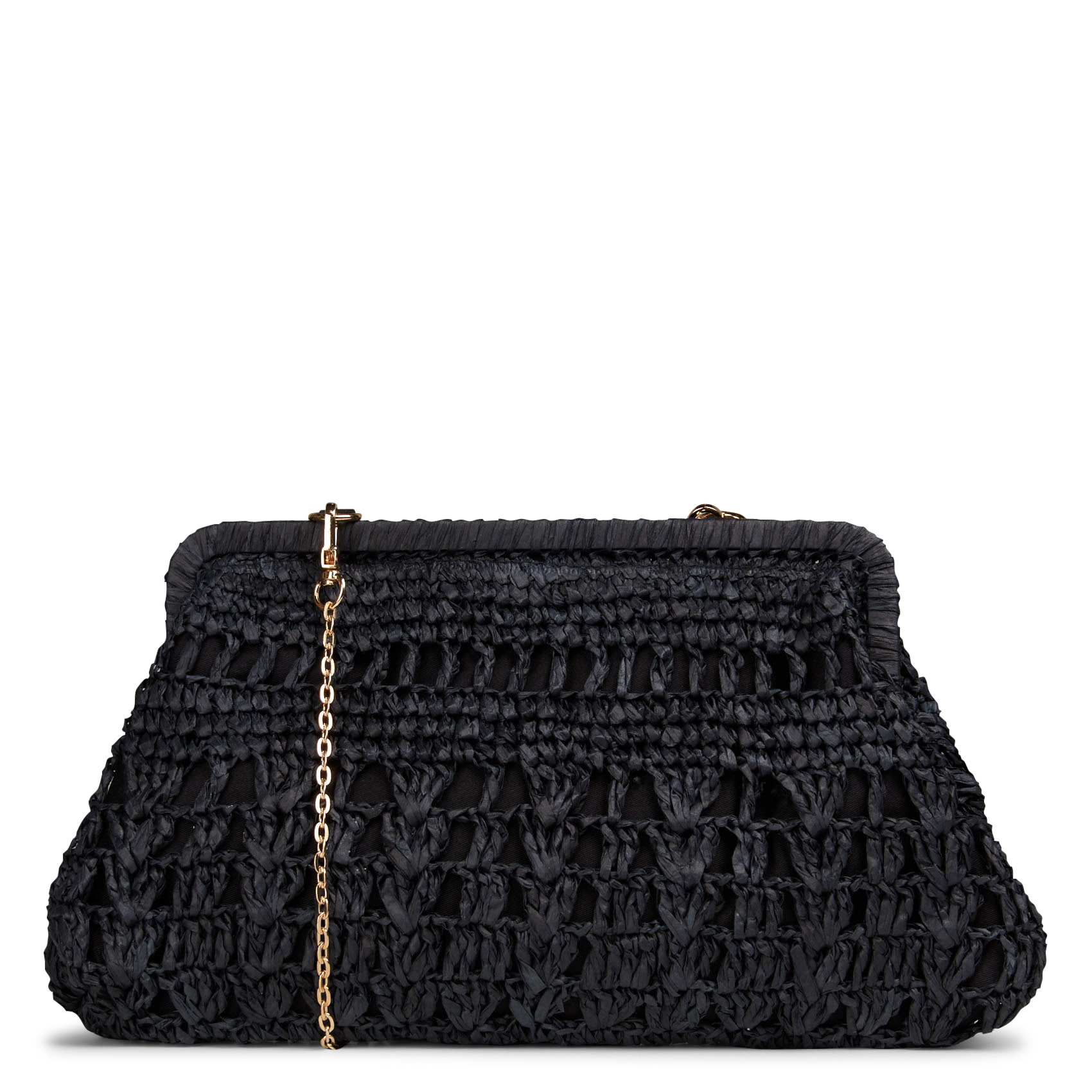 Raffia messenger bag LA FEE MARABOUTEE Black