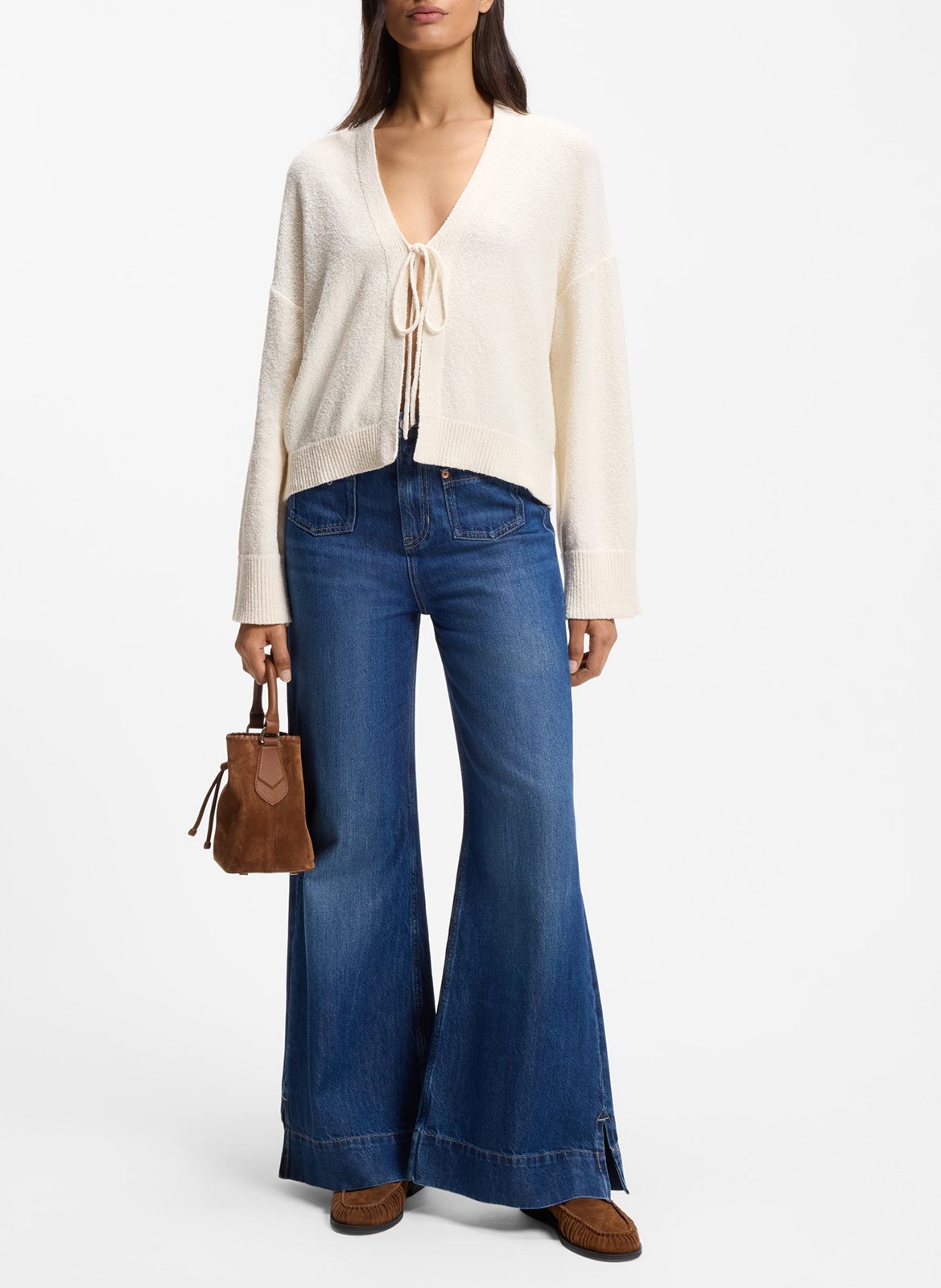 Cotton-blend straight-cut cardigan BOSS Beige