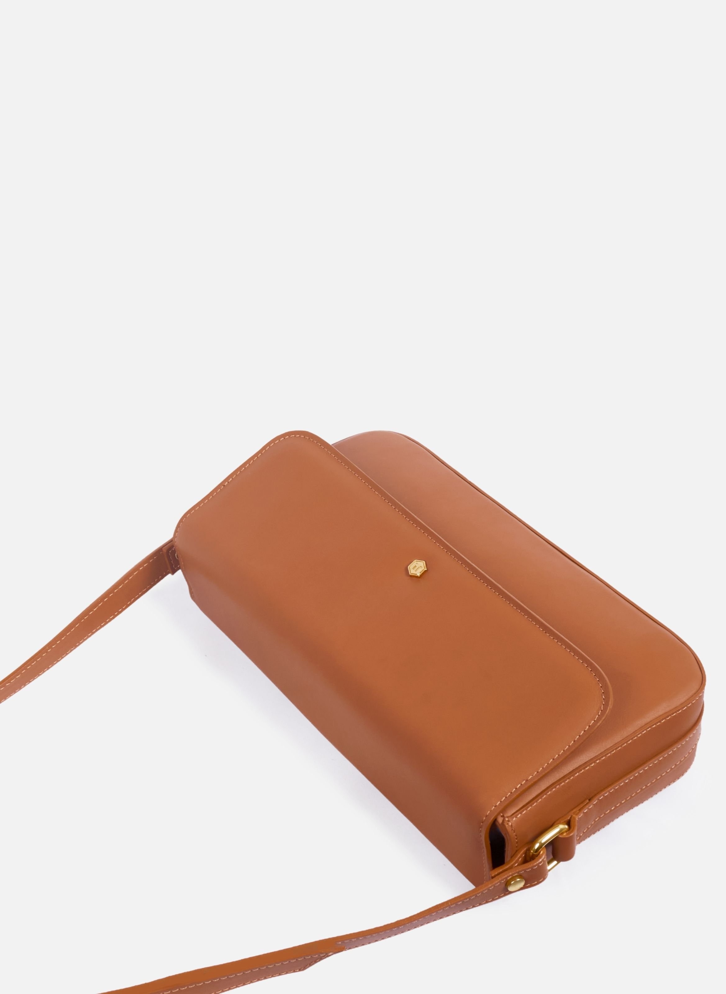 Hortense leather baguette bag JULES & JENN Brown