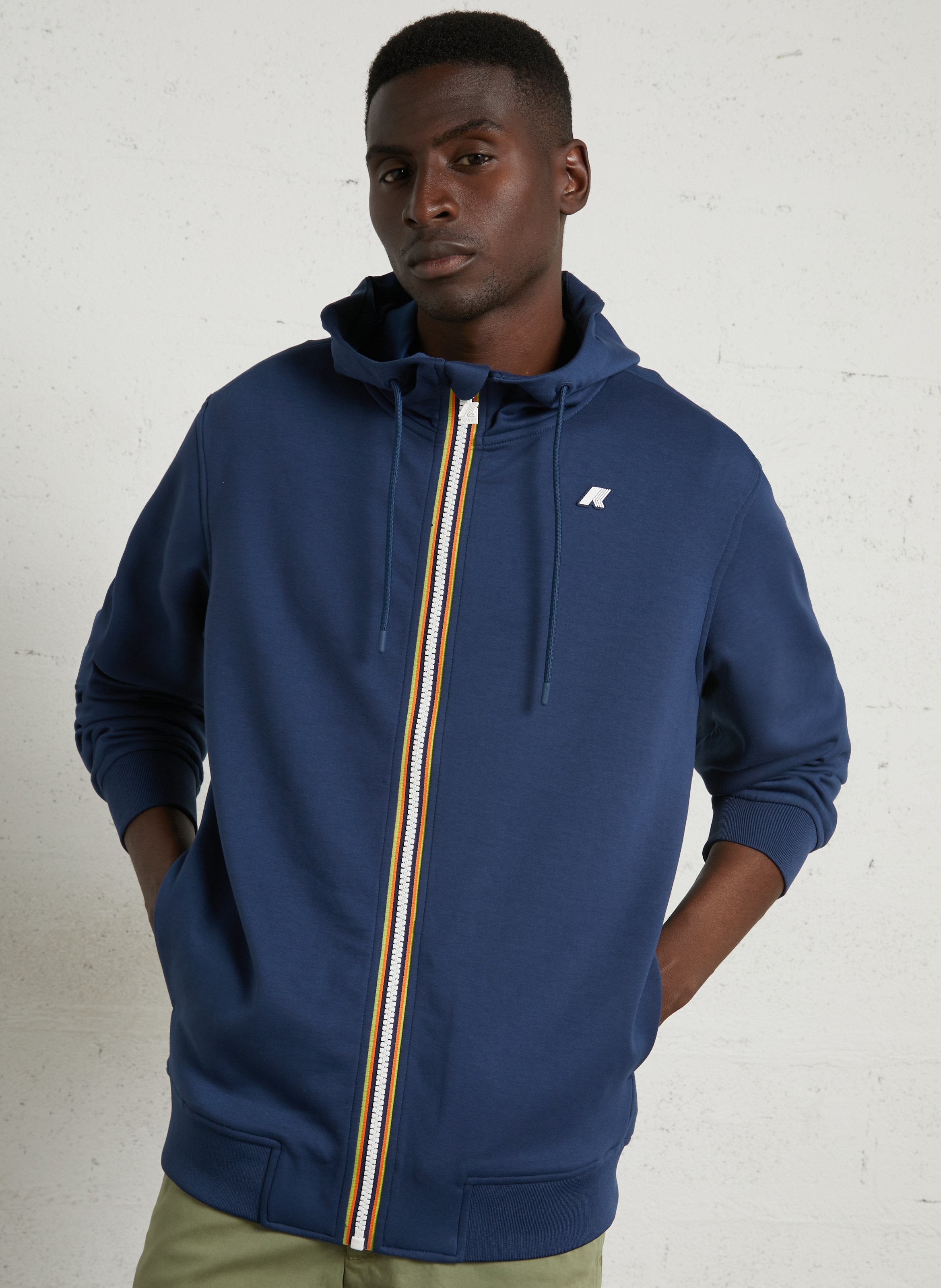 Veste droite à capuche K-WAY Bleu