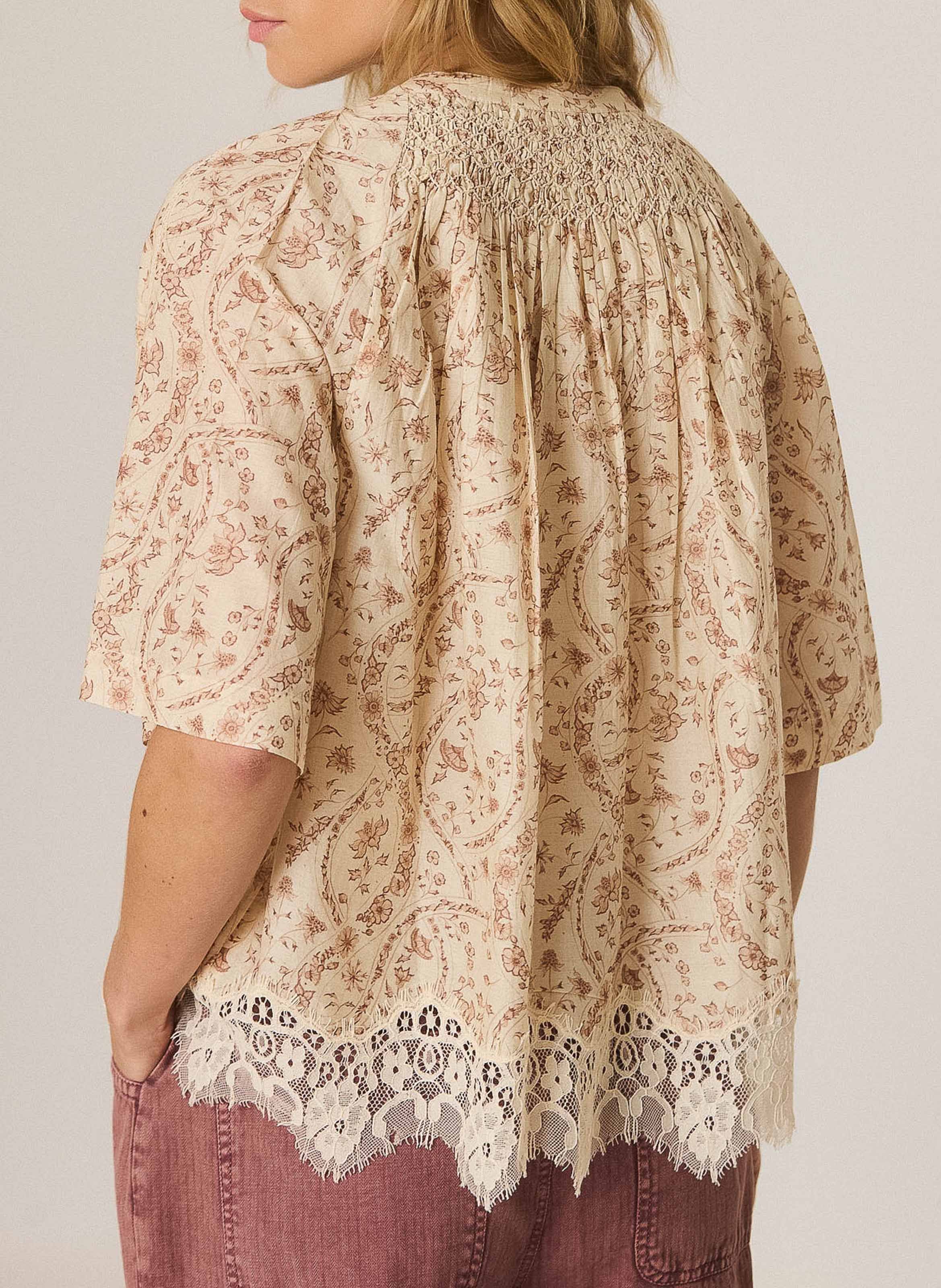 Oversized shirt in cotton and silk INDI & COLD Pink
