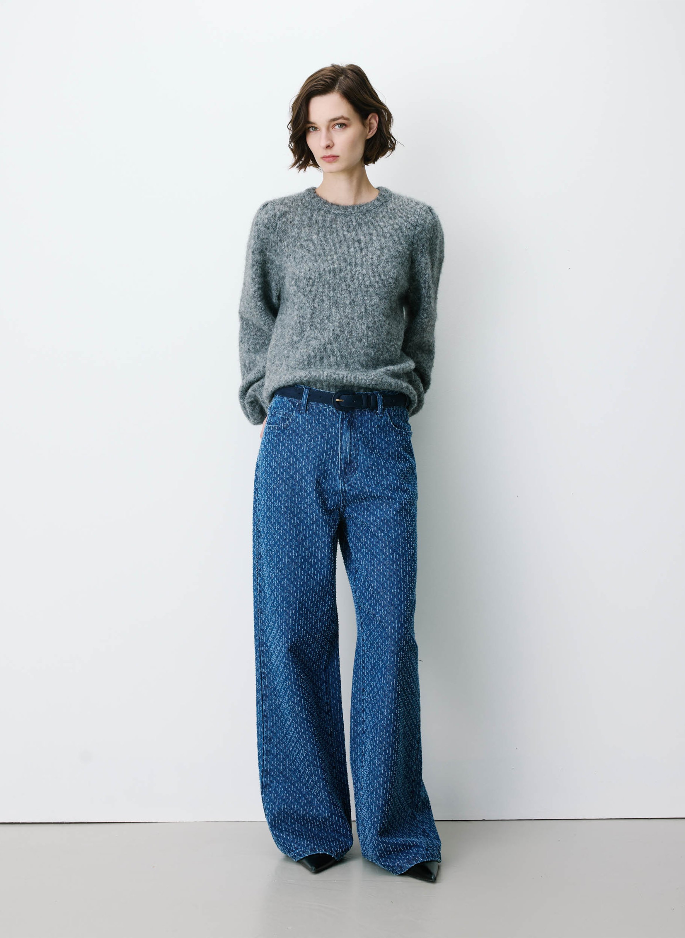 Weite Baumwoll-Jeans mit Print GRACE ET MILA Blau